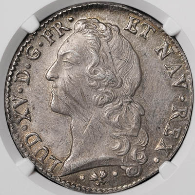 修遠堂世界钱币第四十九期 全场包邮 - NGC MS62 1764年法国1埃居大银币 路易十五 五彩包浆