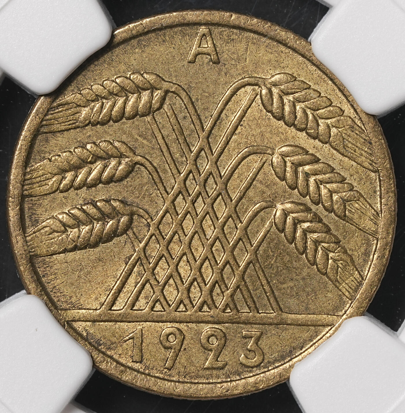 修遠堂世界钱币第四十九期 全场包邮 NGC MS64 1923年德国魏玛政府10芬尼 A厂铭