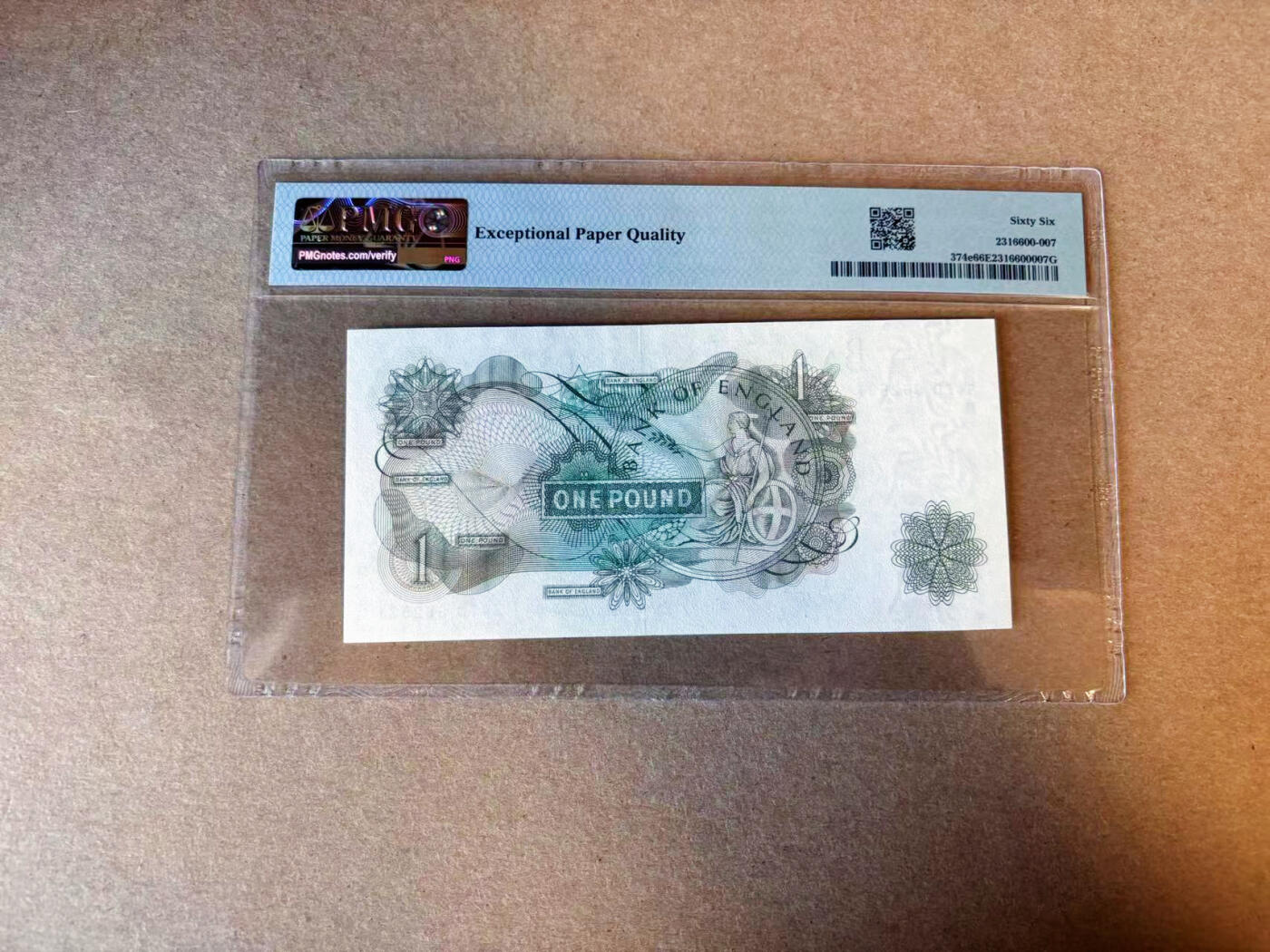 【Blue Auction】✨世界纸币精拍第588期【精】 【无47】英国 1966-70年1镑 PMG66EPQ 