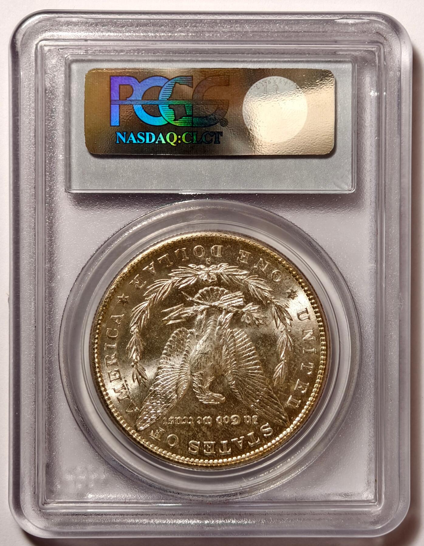 紫瑗钱币——第460期 美国 1880年 S版 摩根 大头妹 1美元 银币 PCGS MS64 五彩包浆
