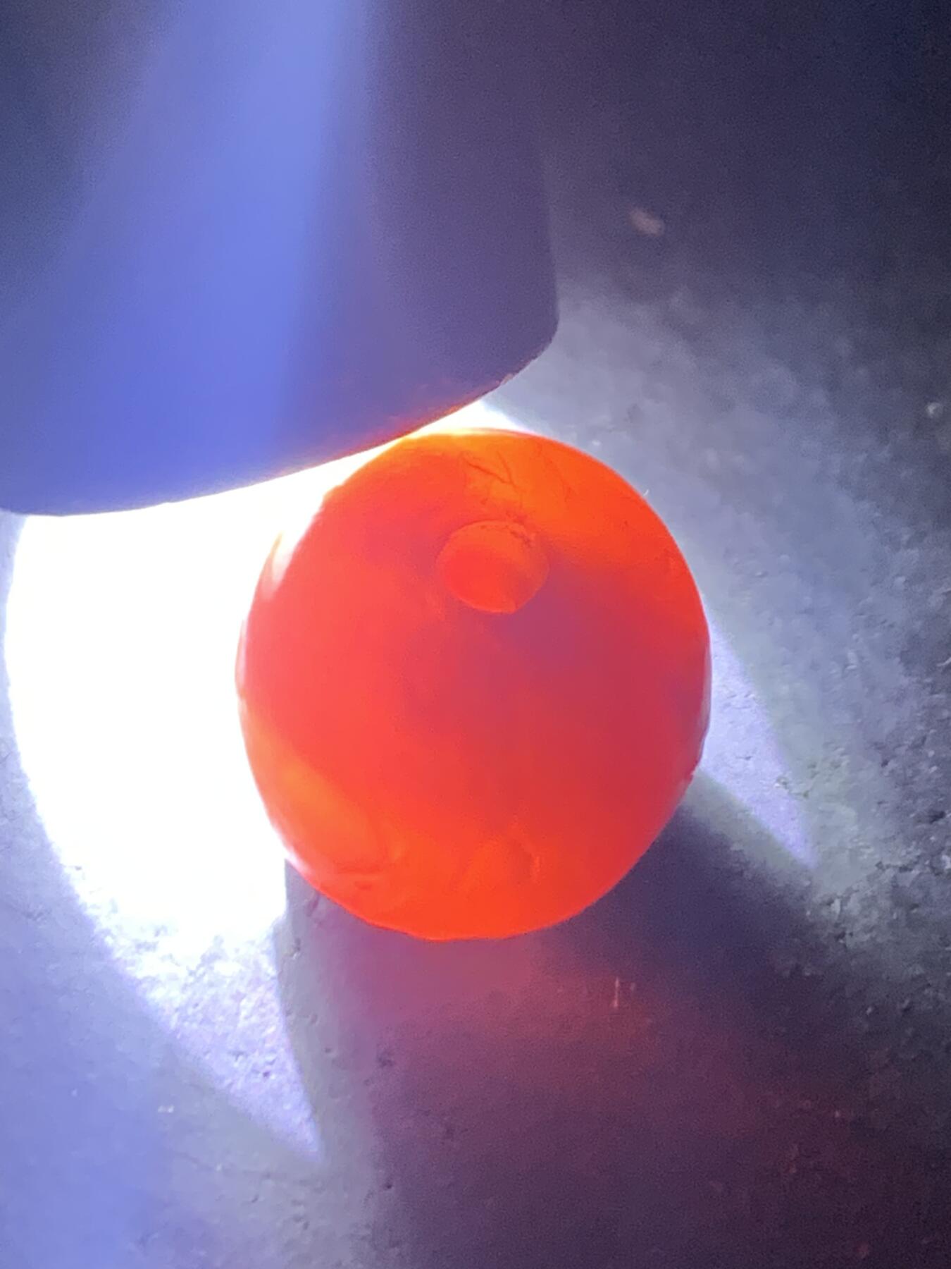 精美高玉化风化纹酒红玛瑙老形桶珠一颗