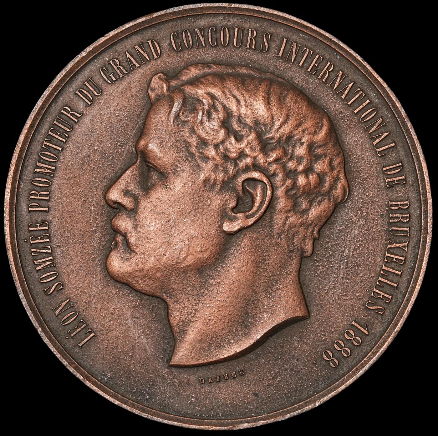 修遠堂世界钱币第四十九期 全场包邮 1888年（DATED）比利时大铜章 71mm，117g