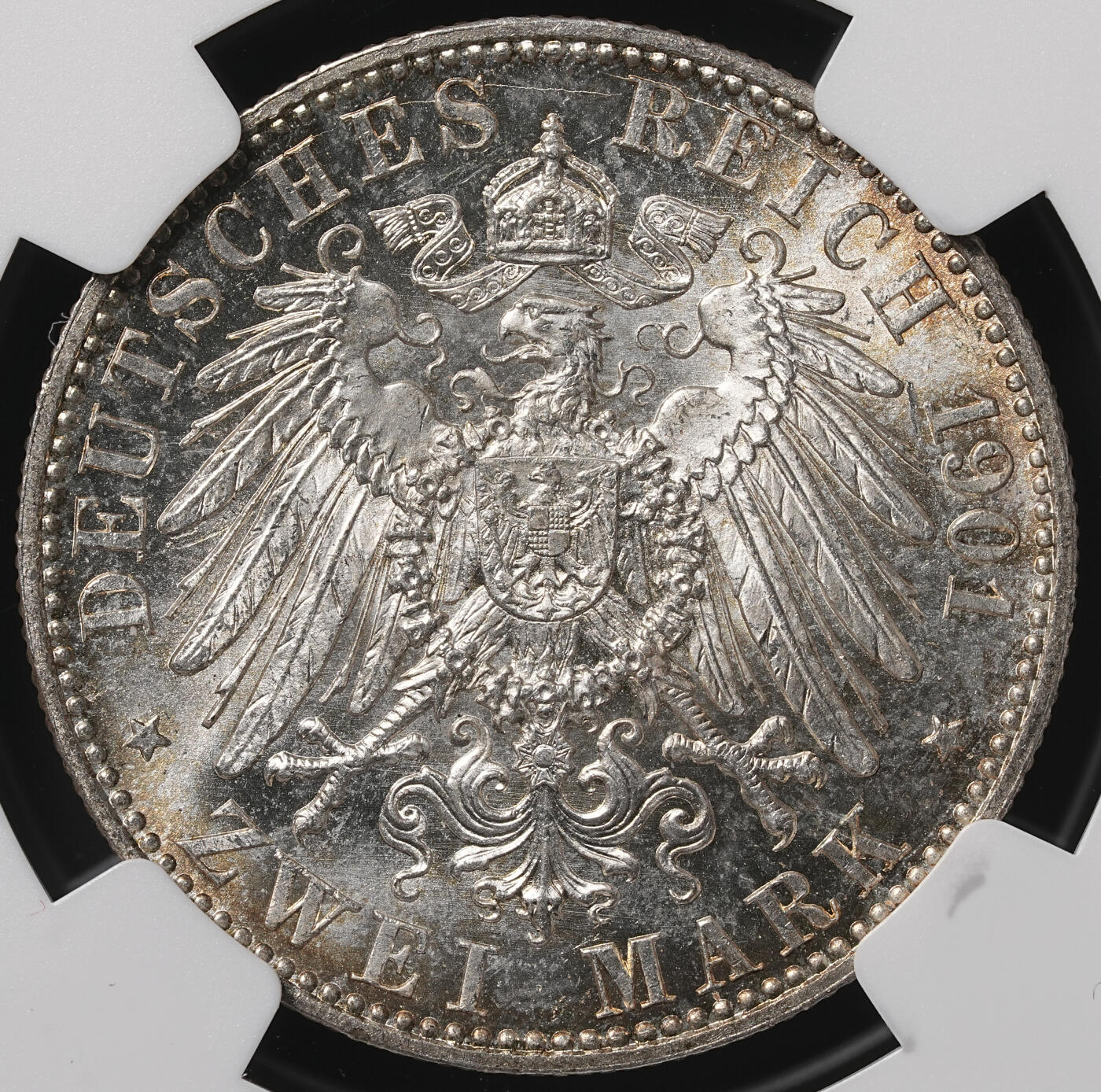 修遠堂世界钱币第四十九期 全场包邮 NGC MS62 1901年普鲁士建国200周年2马克银币