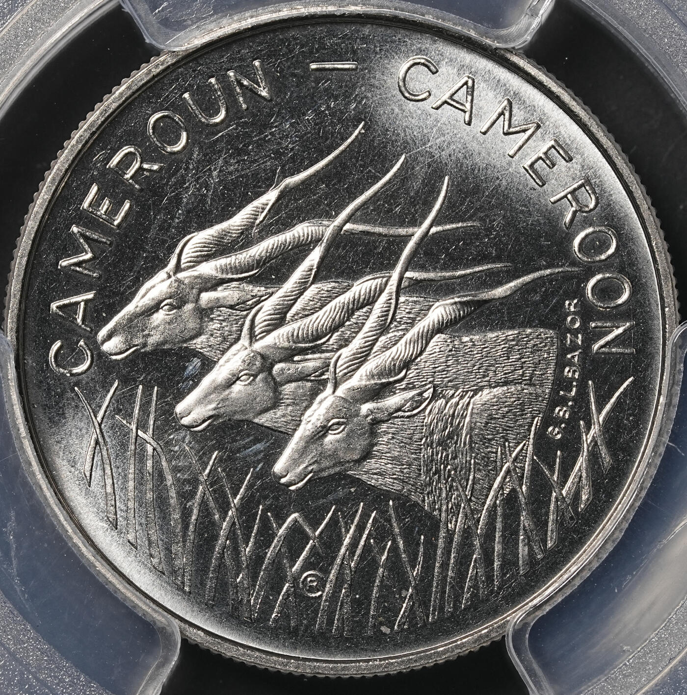 修遠堂世界钱币第四十九期 全场包邮 PCGS SP66 1972年喀麦隆100法郎样币 ESSAI