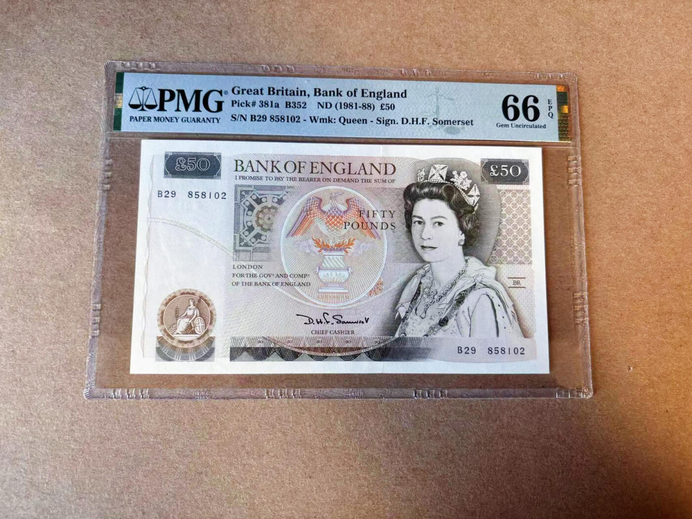 【Blue Auction】✨世界纸币精拍第588期【精】  【a版无47】英国 1981-88年50镑 PMG66EPQ 