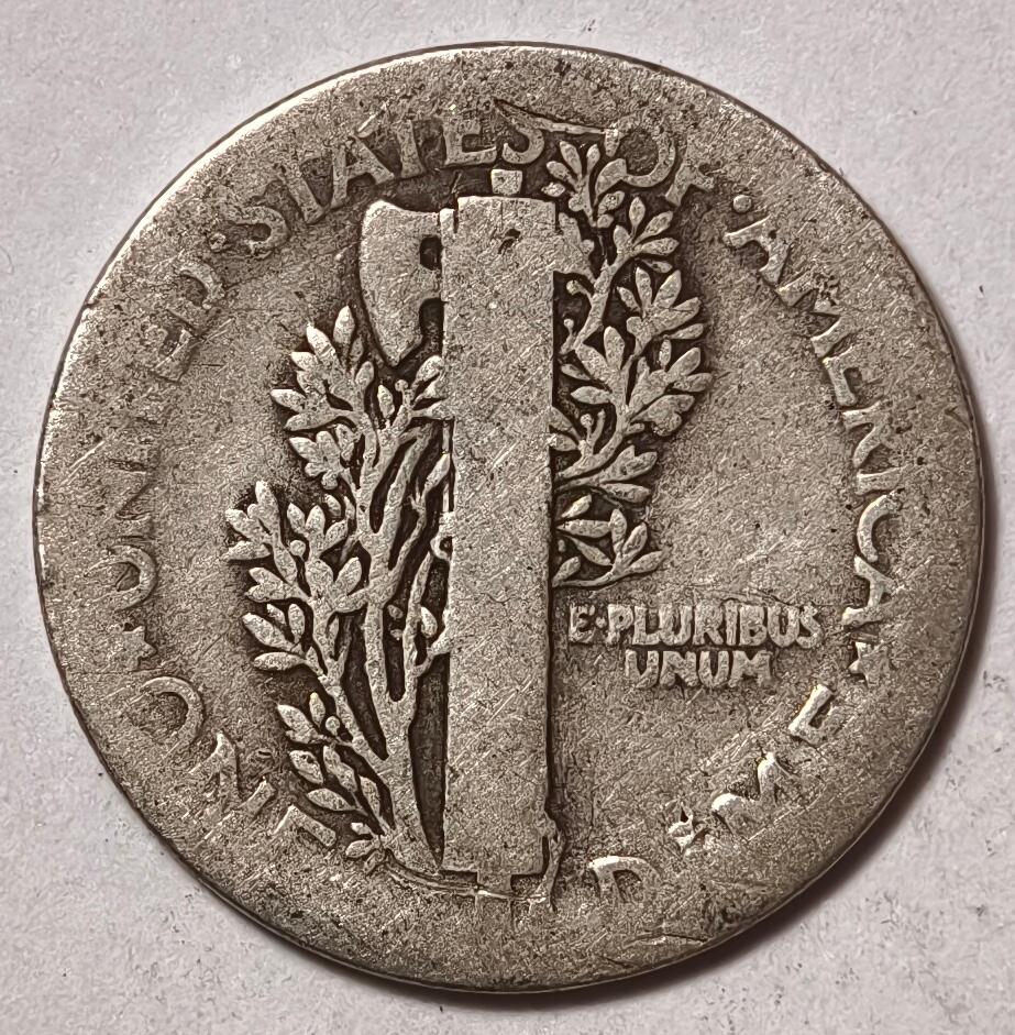 紫瑗钱币——第466期 美国 1924年 墨丘比利 小飞侠 10美分 2.5克 0.9银