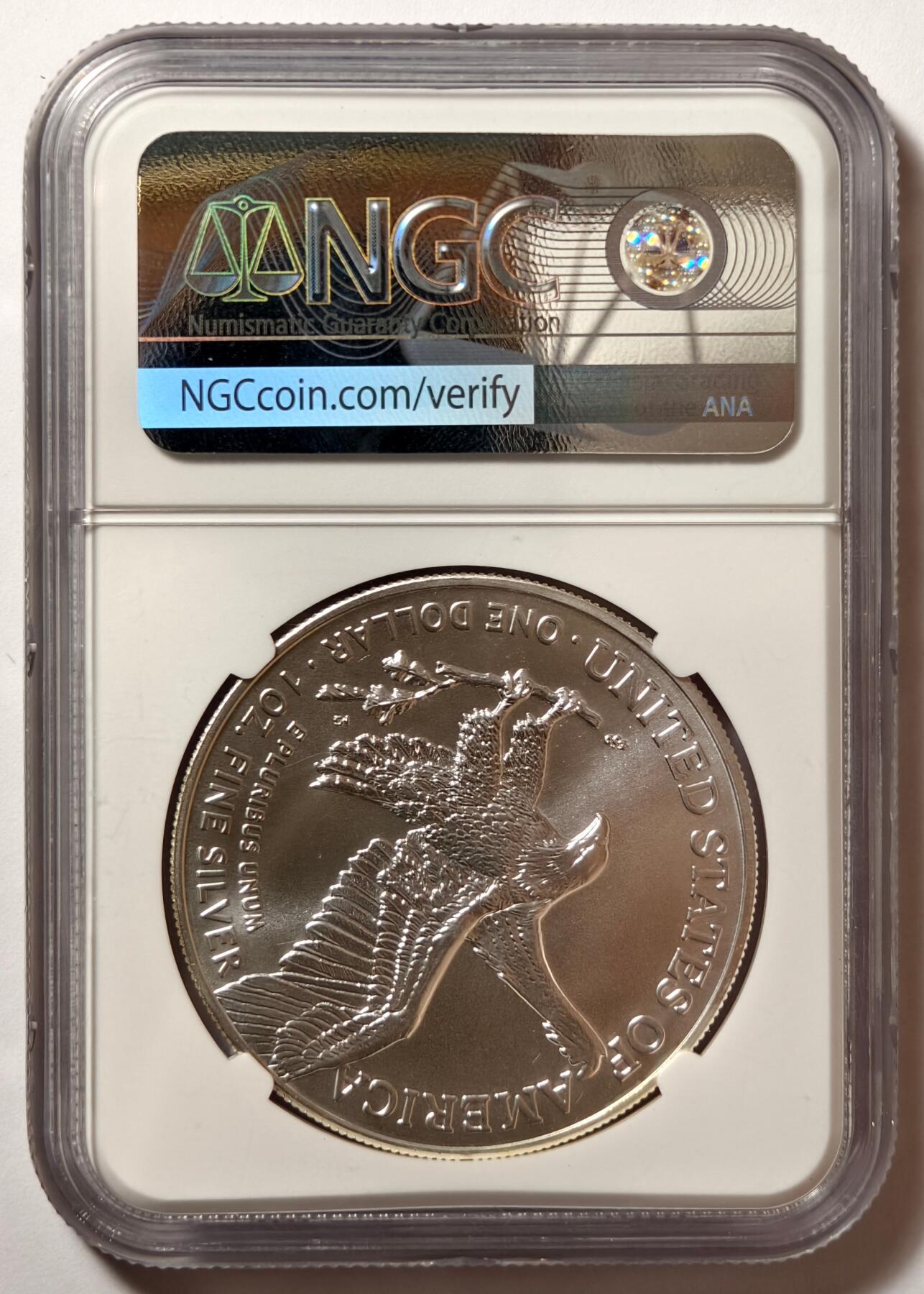 紫瑗钱币——第460期 美国 2021年  行走女神 首发日 投资银币 NGC MS70
