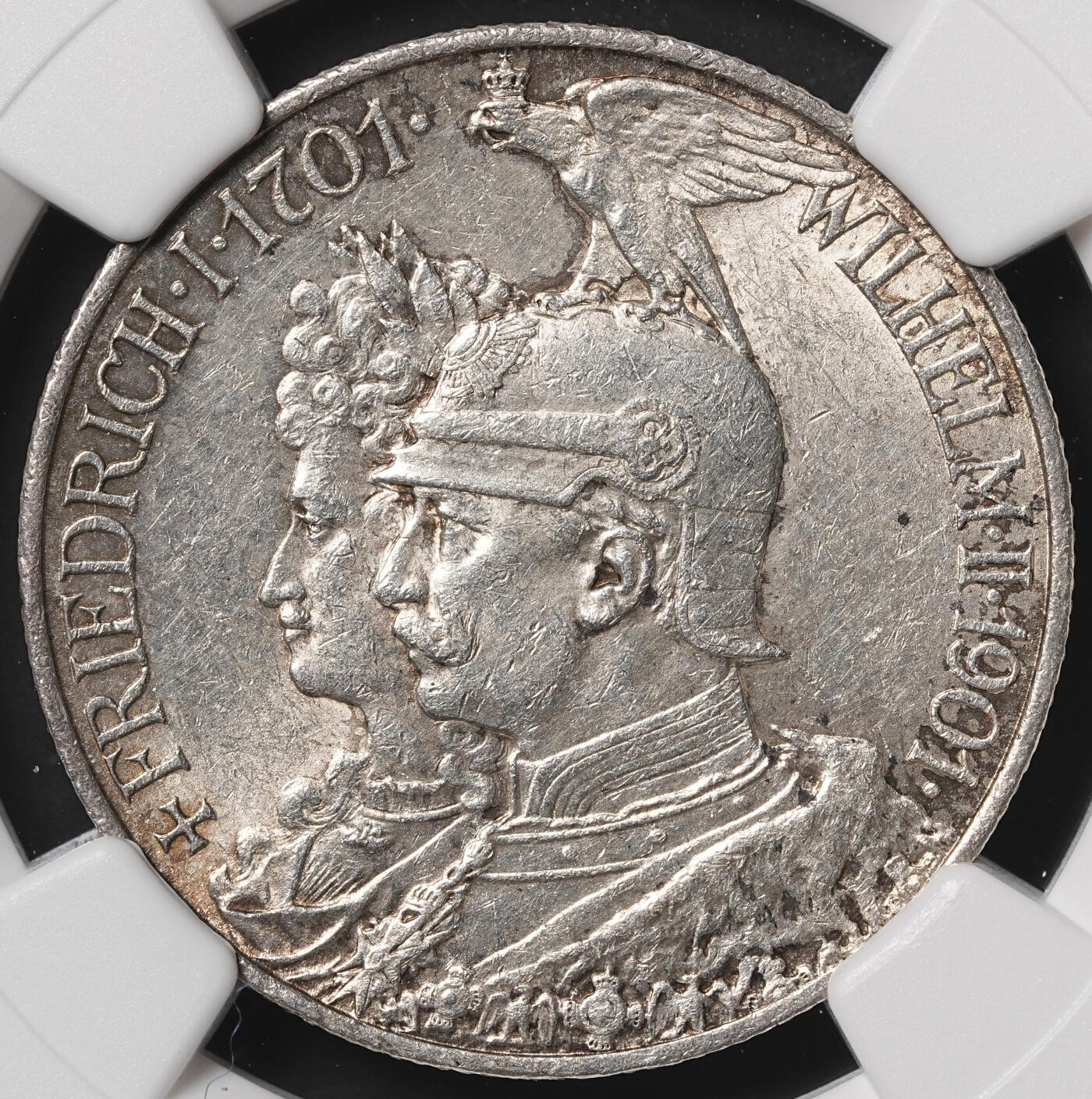 修遠堂世界钱币第四十九期 全场包邮 NGC MS61 1901年普鲁士建国200周年2马克银币
