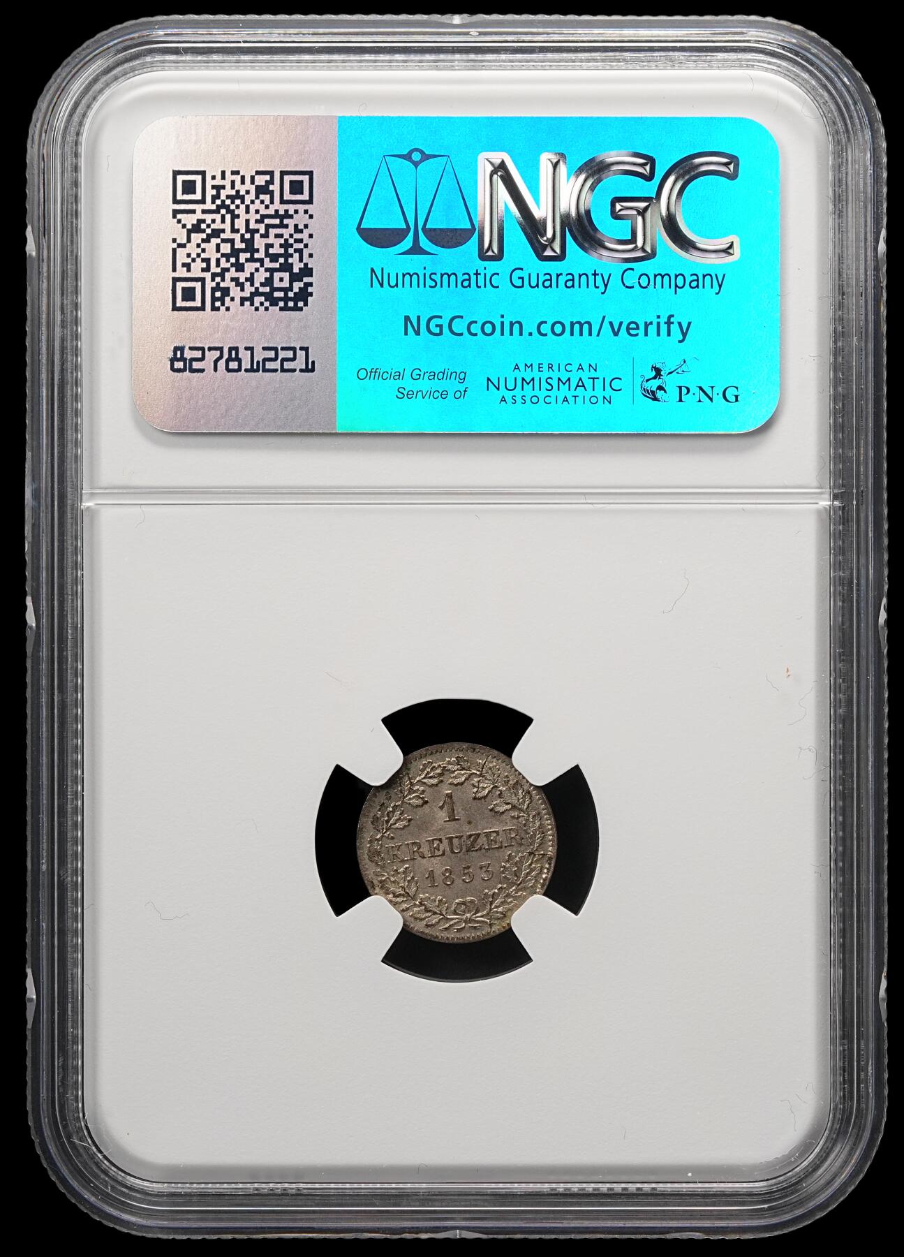 修遠堂世界钱币第四十九期 全场包邮 NGC MS64 1853年巴伐利亚1克鲁泽银币