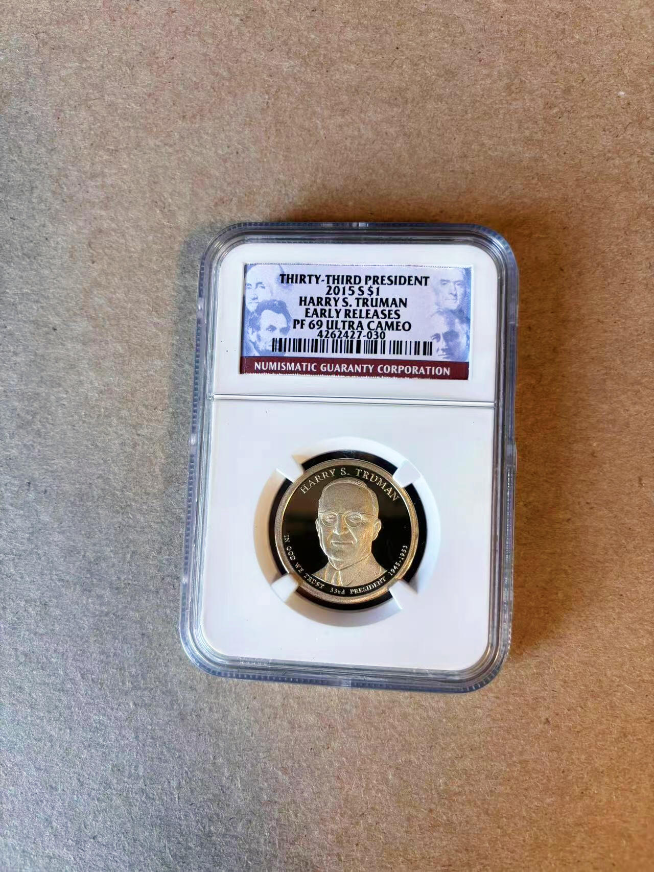 【Blue Auction】✨世界纸币精拍第588期【精】 美国 2015年Harrys-Truman纪念币1元 NGC PF69 ULTRA CAMEO 