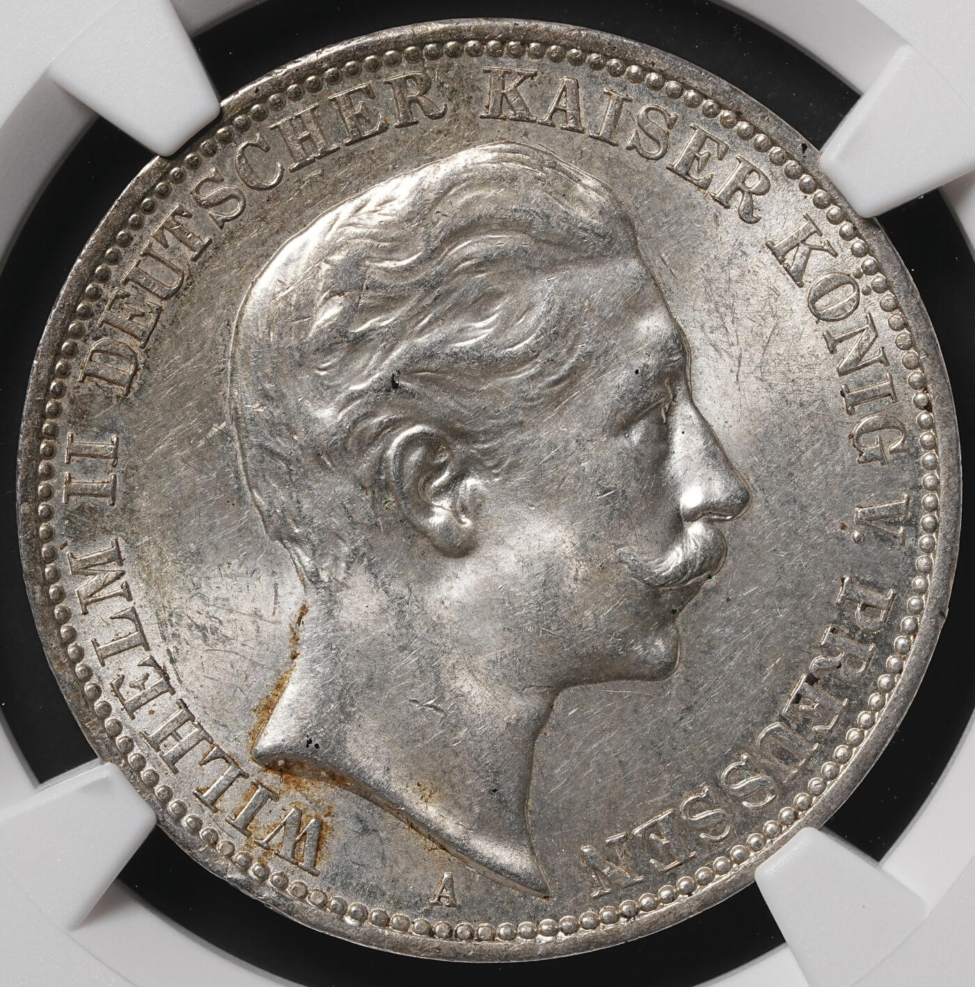 修遠堂世界钱币第四十九期 全场包邮 NGC MS63 1911年普鲁士3马克银币 流通版马克MS少见