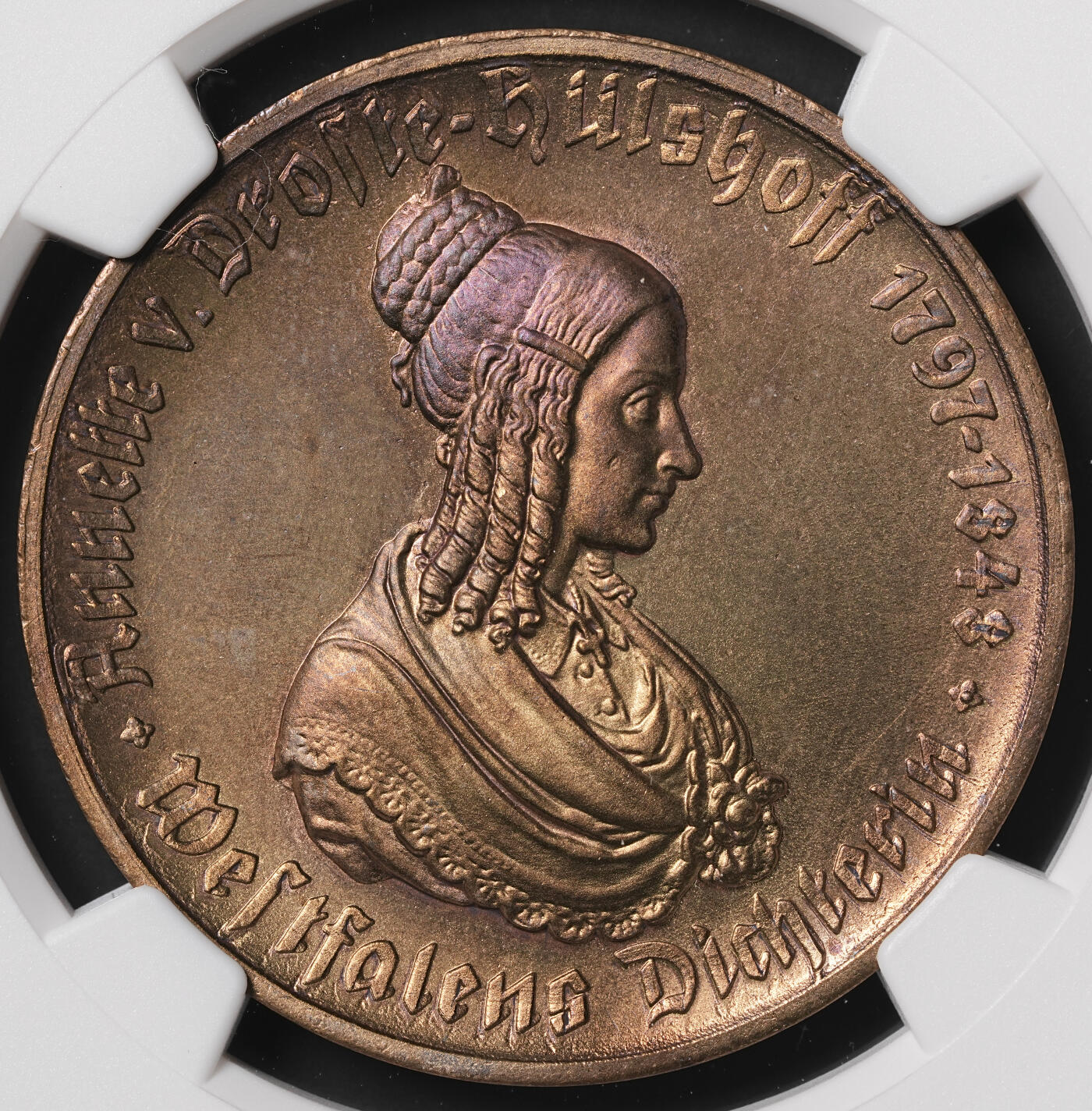 修遠堂世界钱币第四十九期 全场包邮 NGC MS65RB 1923年德国紧急时期威斯特法伦500马克大马币 少见女人头