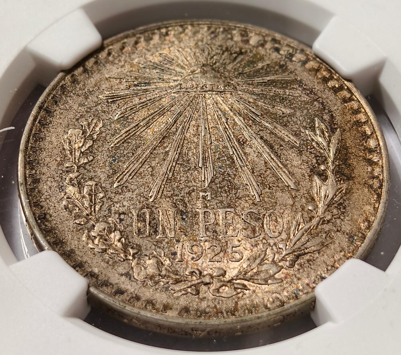 紫瑗钱币——第464期 墨西哥 1925年 M版 鹰洋 1比索 NGC MS64