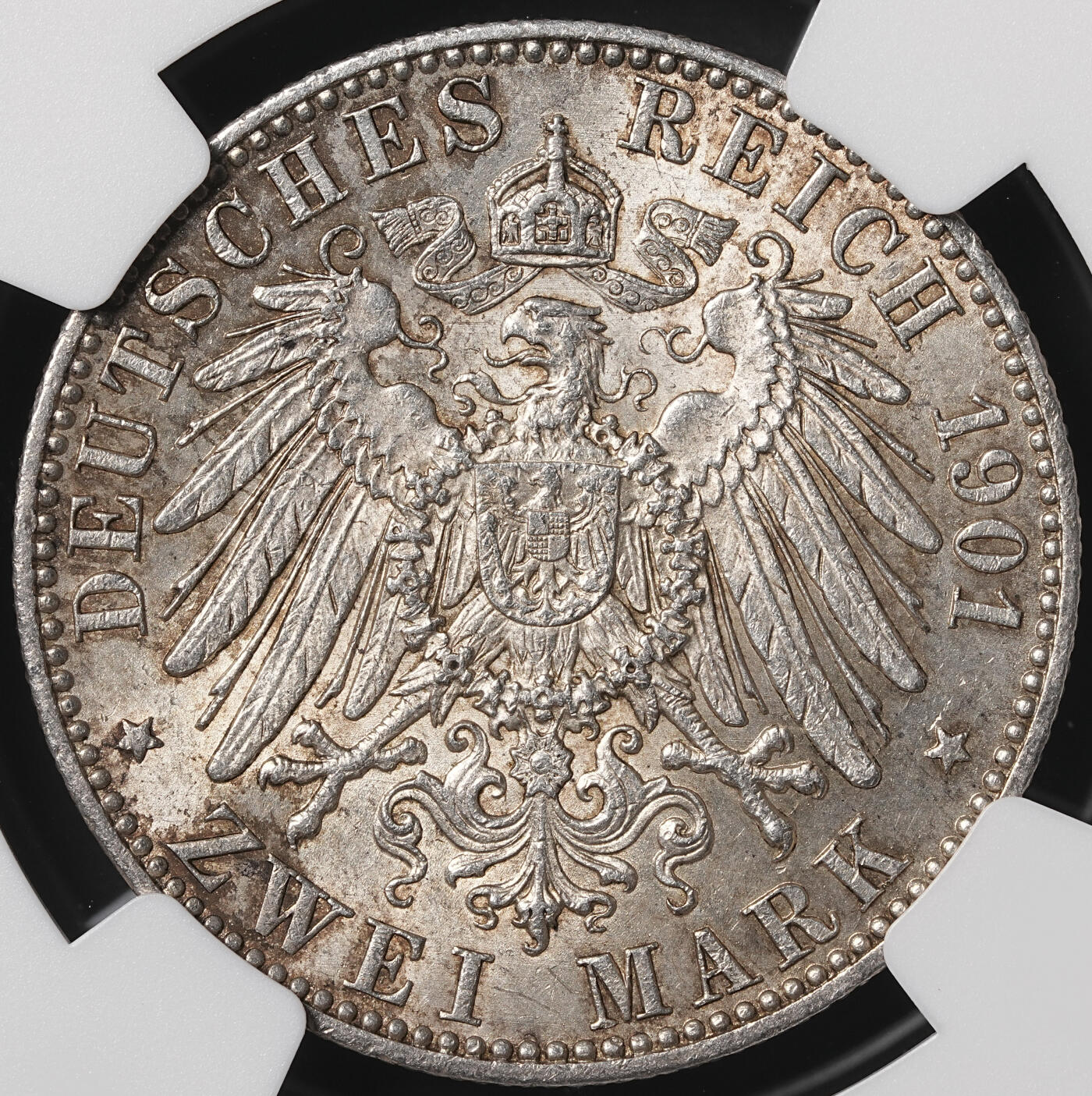 修遠堂世界钱币第四十九期 全场包邮 NGC MS61 1901年普鲁士建国200周年2马克银币