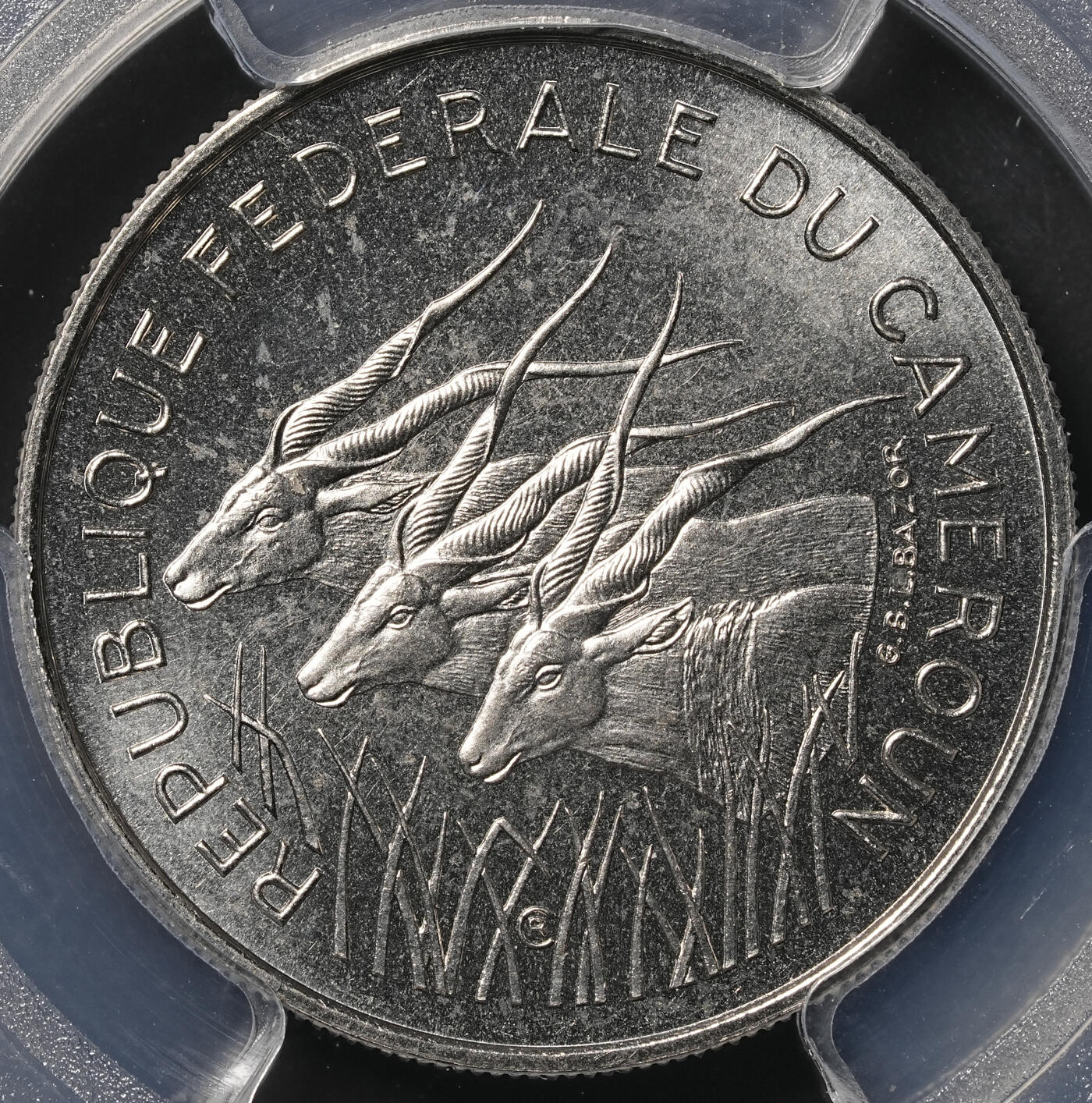 修遠堂世界钱币第四十九期 全场包邮 PCGS SP66 1971年喀麦隆100法郎样币 ESSAI