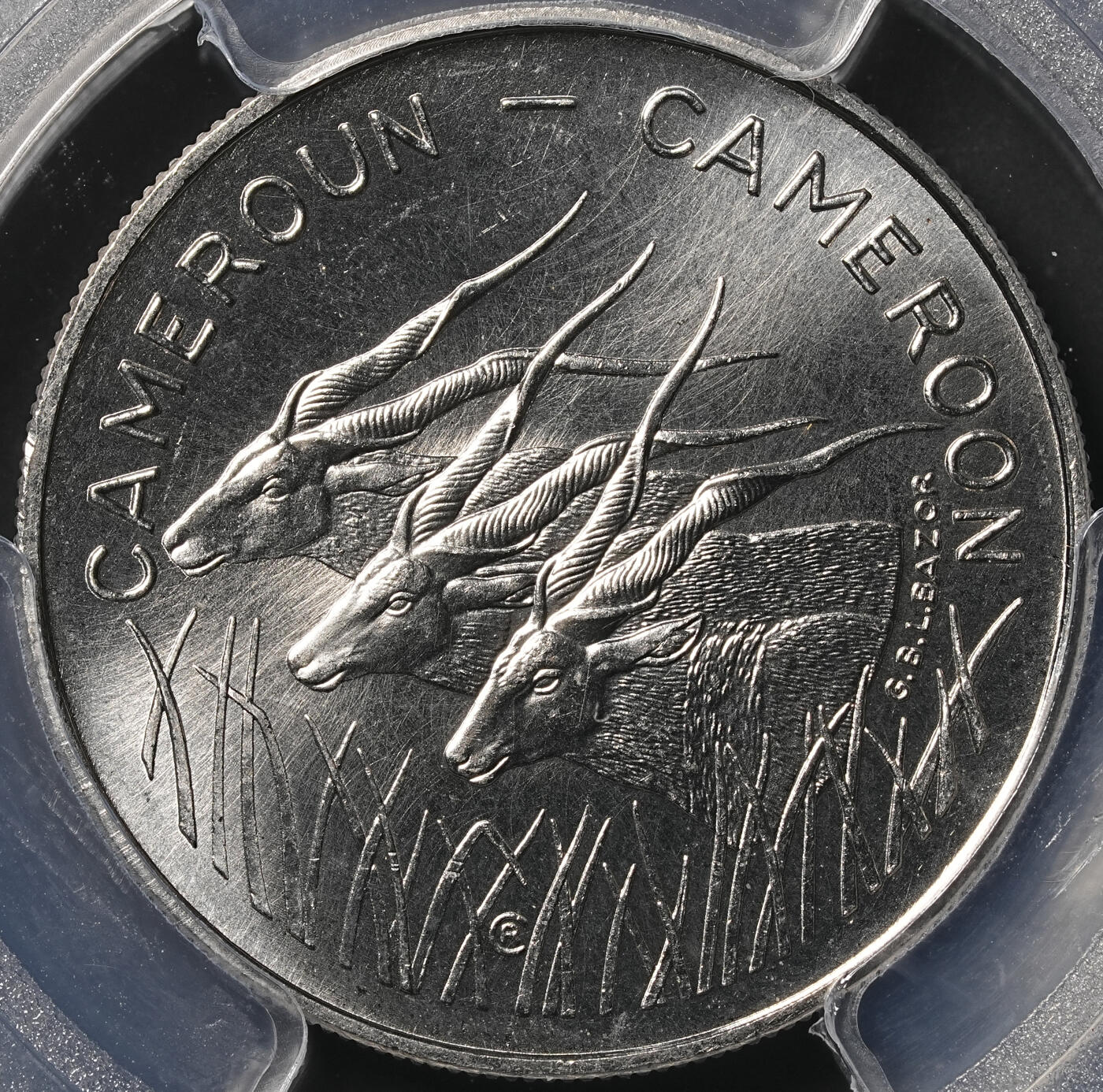 修遠堂世界钱币第四十九期 全场包邮 PCGS SP67 1975年喀麦隆100法郎样币 ESSAI