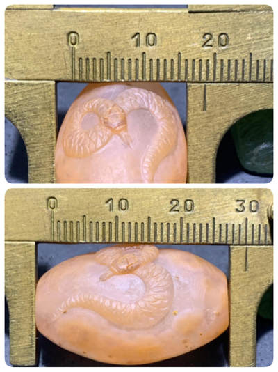 精美冰飘亚光战国红玛瑙手工俏色巧雕灵蛇桶珠一个 精美冰飘亚光战国红玛瑙手工俏色巧雕灵蛇桶珠一个