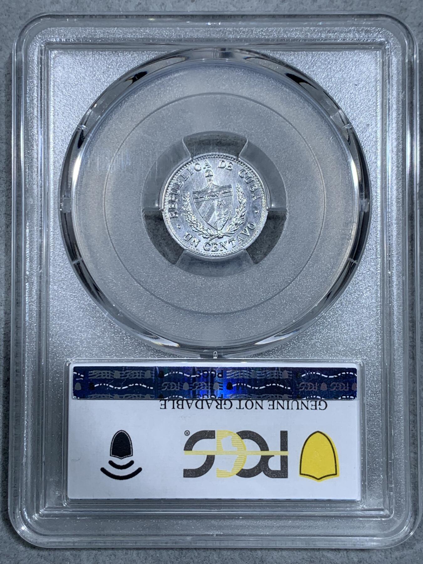《竞宝斋》第333场 周日，周一 2场连拍 （全场包邮） PCGS UNC 古巴1987年1分作为特定历史时期的货币产物，它承载着古巴当时的政治、经济和社会等多方面的历史信息，对于研究古巴货币史、经济史等具有重要的实物资料价值