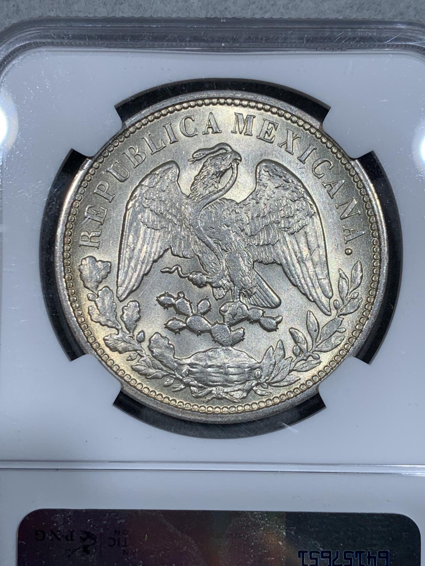 《竞宝斋》第333场 周日，周一 2场连拍 （全场包邮） NGC UNCD 墨西哥 1898MO AM 鹰洋 1比索 银币