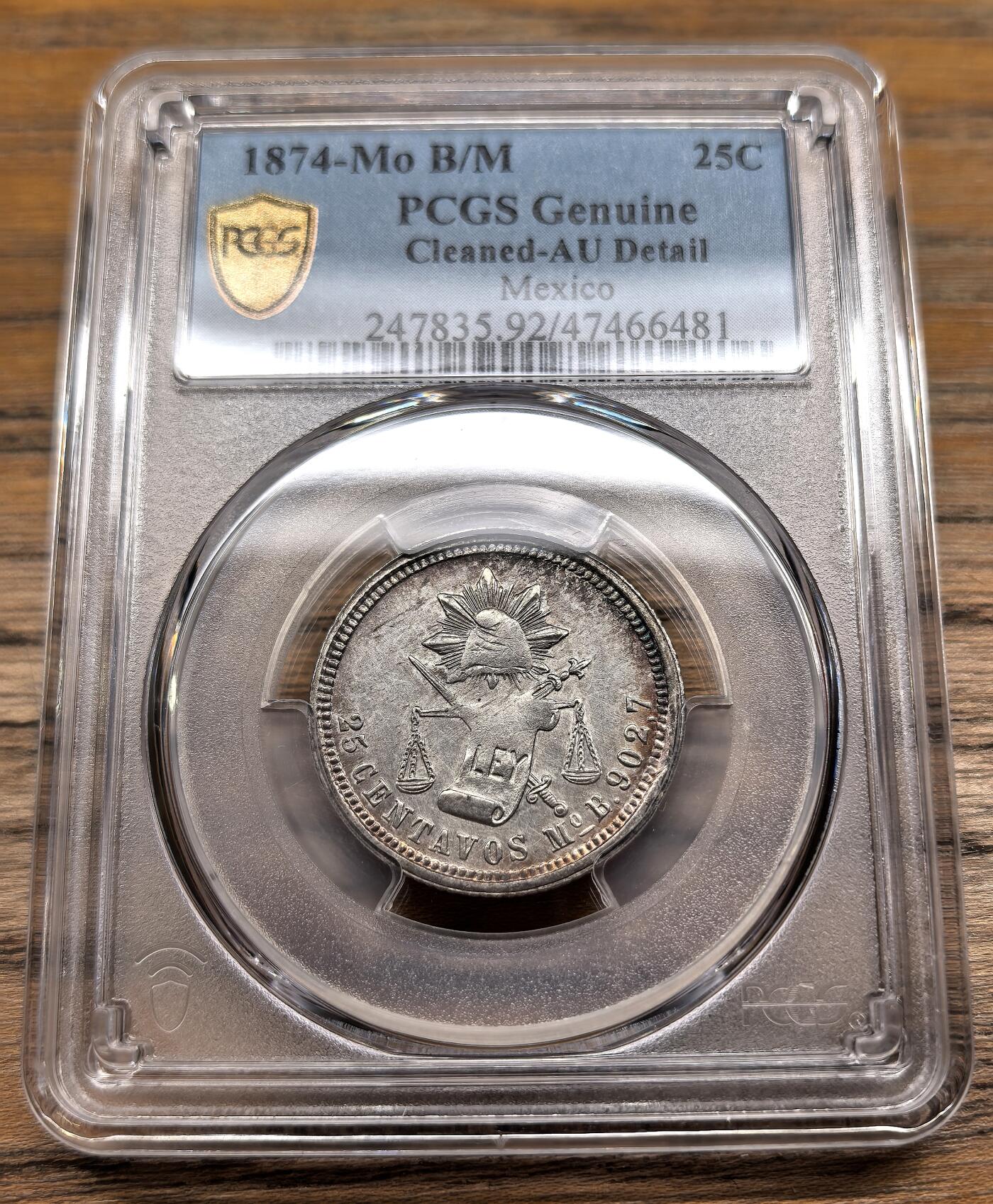 凡希社世界钱币微拍第二百九十二期 1874墨西哥天平鹰50分银币PCGS-AUD