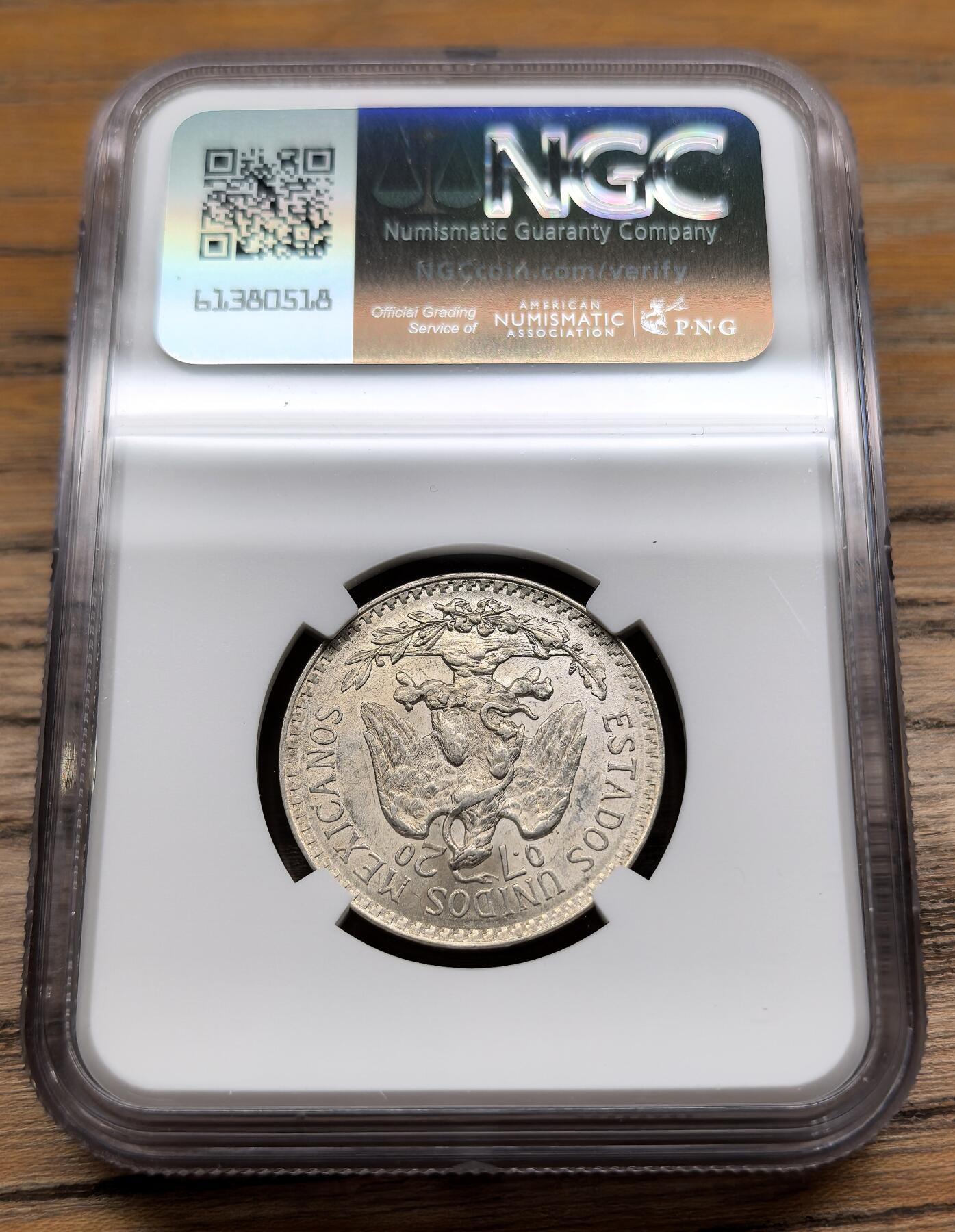 凡希社世界钱币微拍第二百九十二期 1944M墨西哥50分银币NGC-MS63