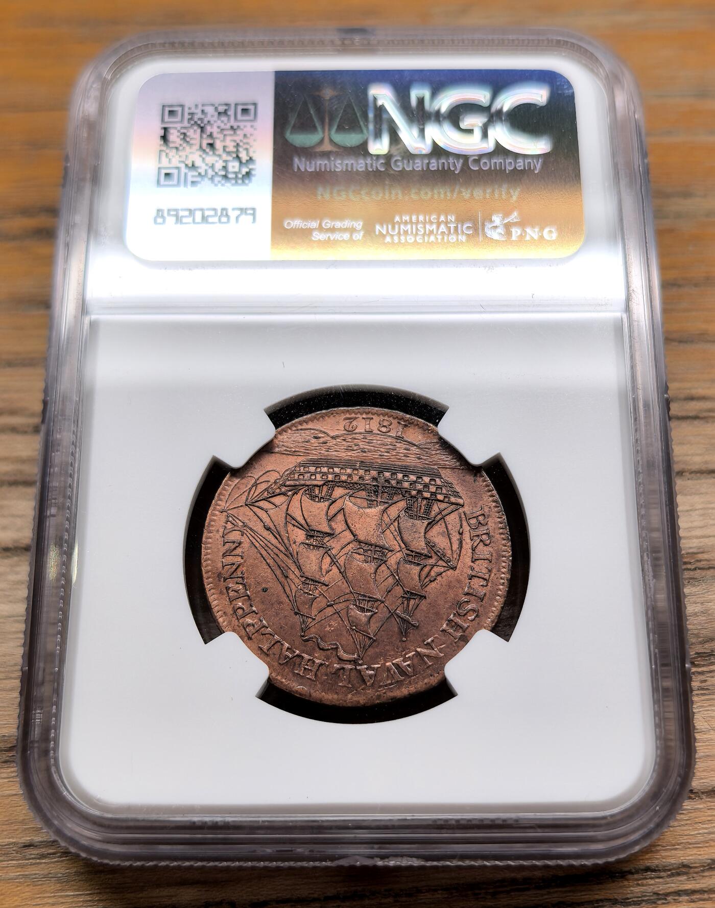 凡希社世界钱币微拍第二百九十二期 1812英国纳尔逊海军上将1/2便士代用币NGC-MS61