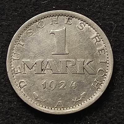 0起1加再包邮-纯粹捡漏拍-381银币散币场 - 德国魏玛共和国1924年1马克