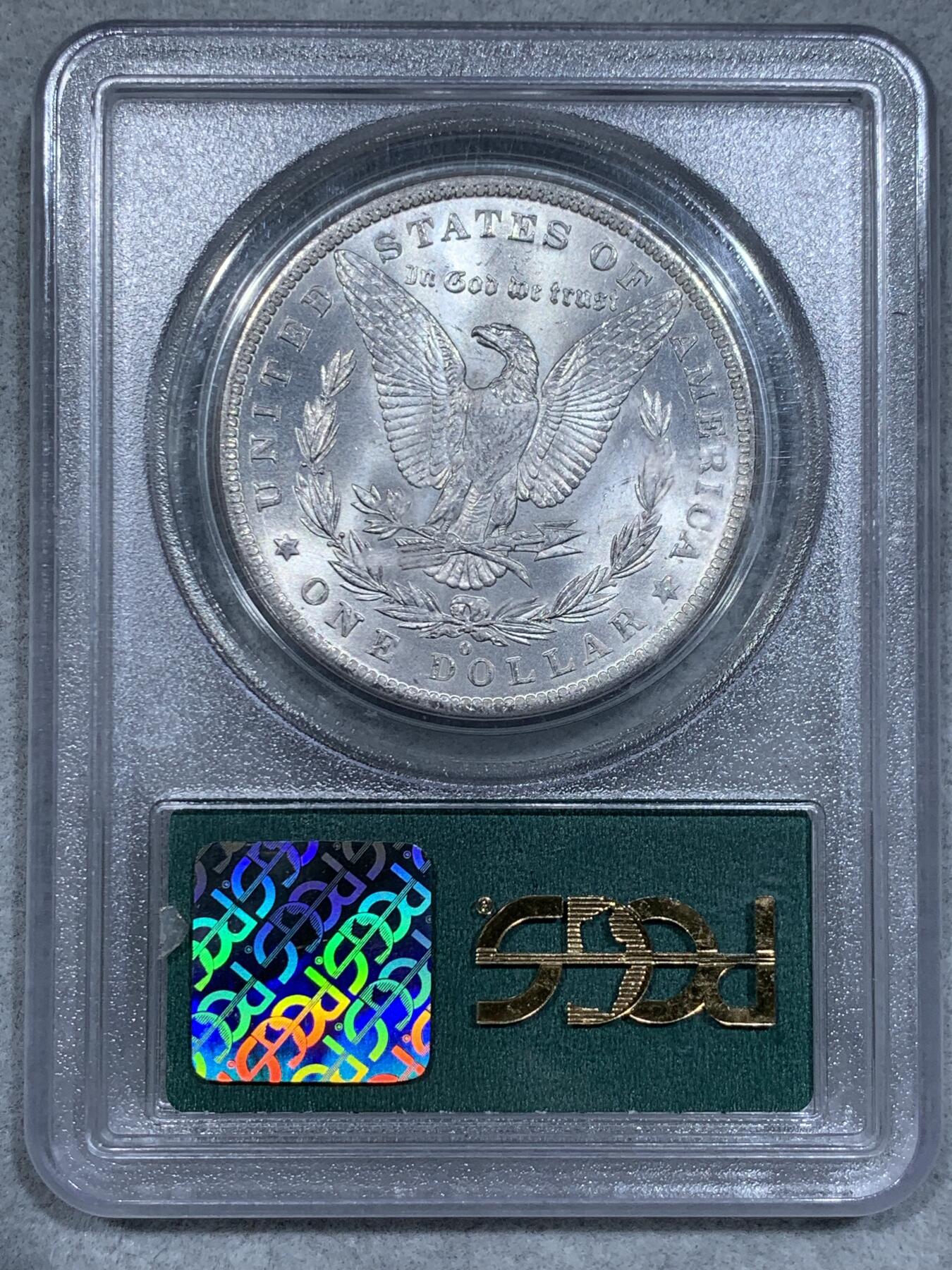 《竞宝斋》第334场 周日，周一 2场连拍 （全场包邮） PCGS MS64 美国1884年O版摩根银币，老盒好品