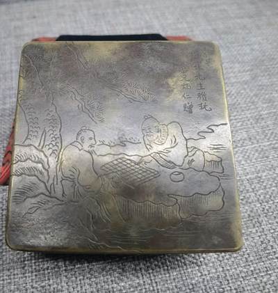 清晚期铜墨盒全品如图所示 - 清晚期铜墨盒全品如图所示