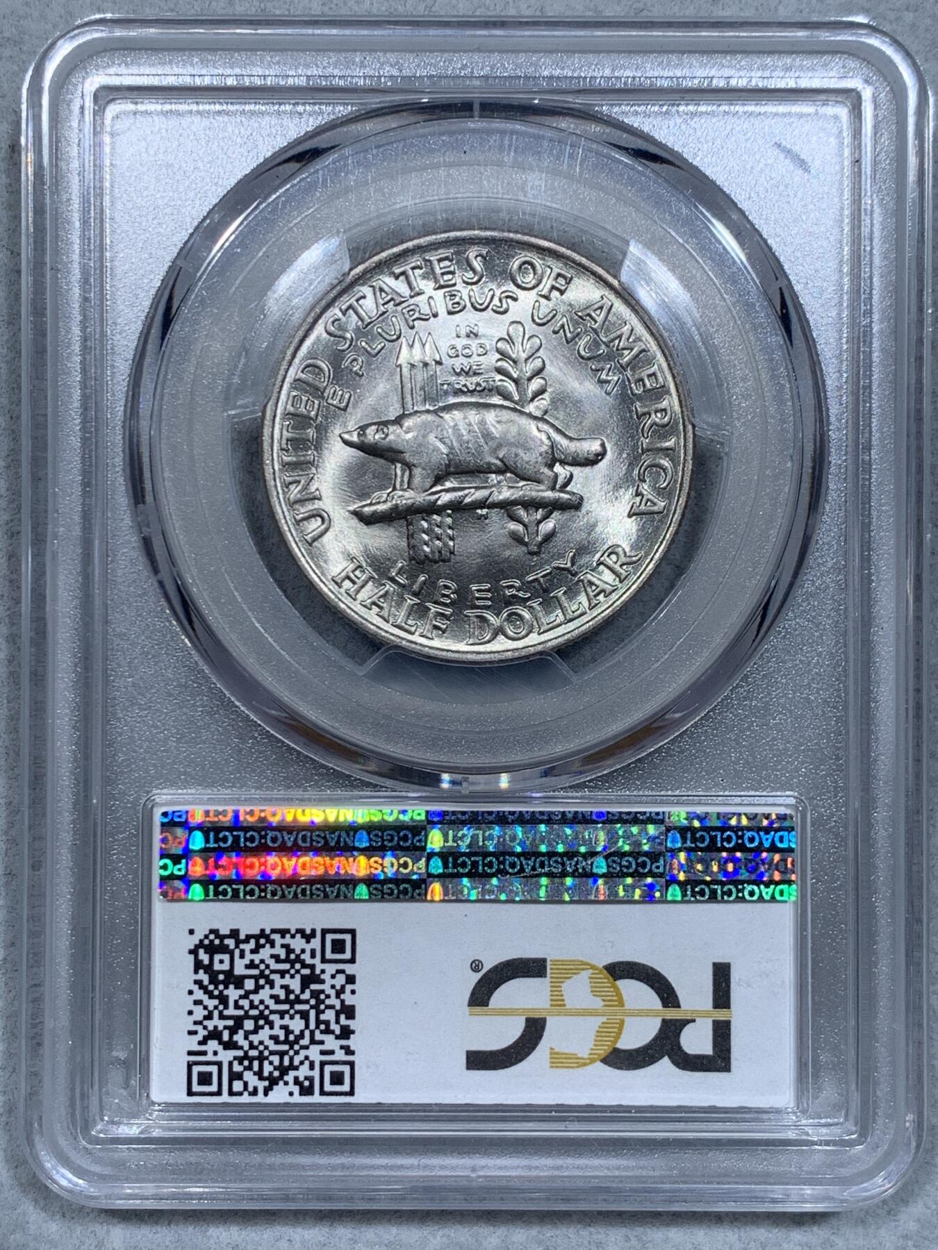 《竞宝斋》第334场 周日，周一 2场连拍 （全场包邮） PCGS MS66+ 美国1936年威斯康星州少见50分 PCGS估值315美刀