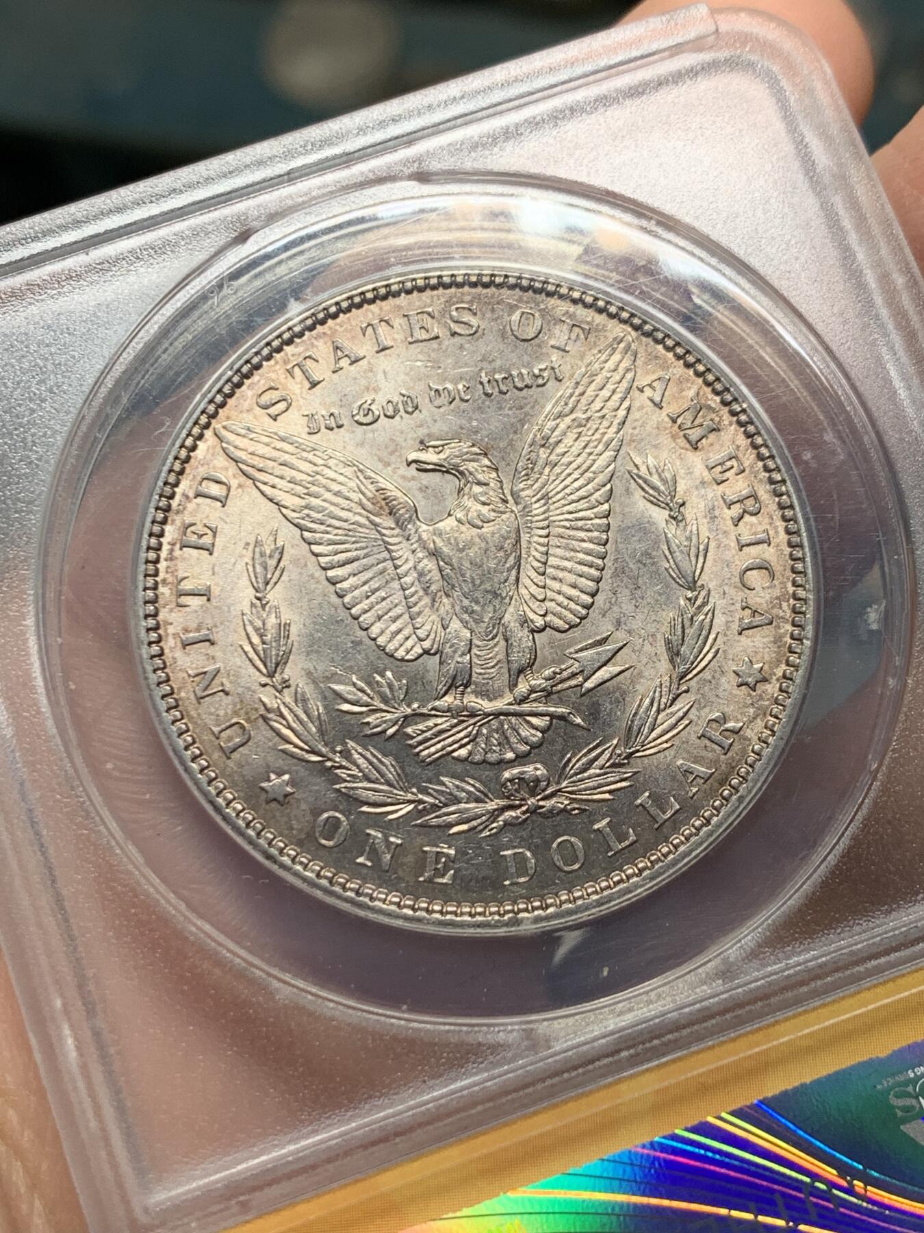 《竞宝斋》第334场 周日，周一 2场连拍 （全场包邮） ANACS MS63 美国1886年小版别 VAM-4A摩根银币
