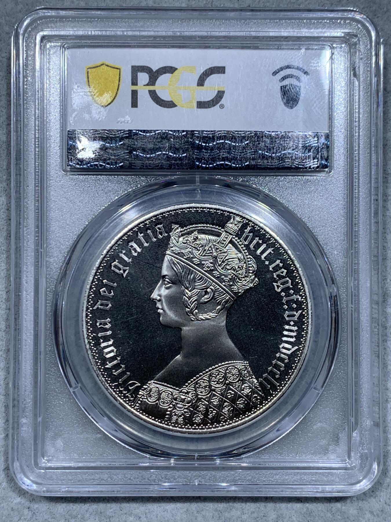 《竞宝斋》第334场 周日，周一 2场连拍 （全场包邮） PCGS PR68CAM 新南威尔士1851年维多利亚女王哥特版5先令镍币，后铸，精制复刻