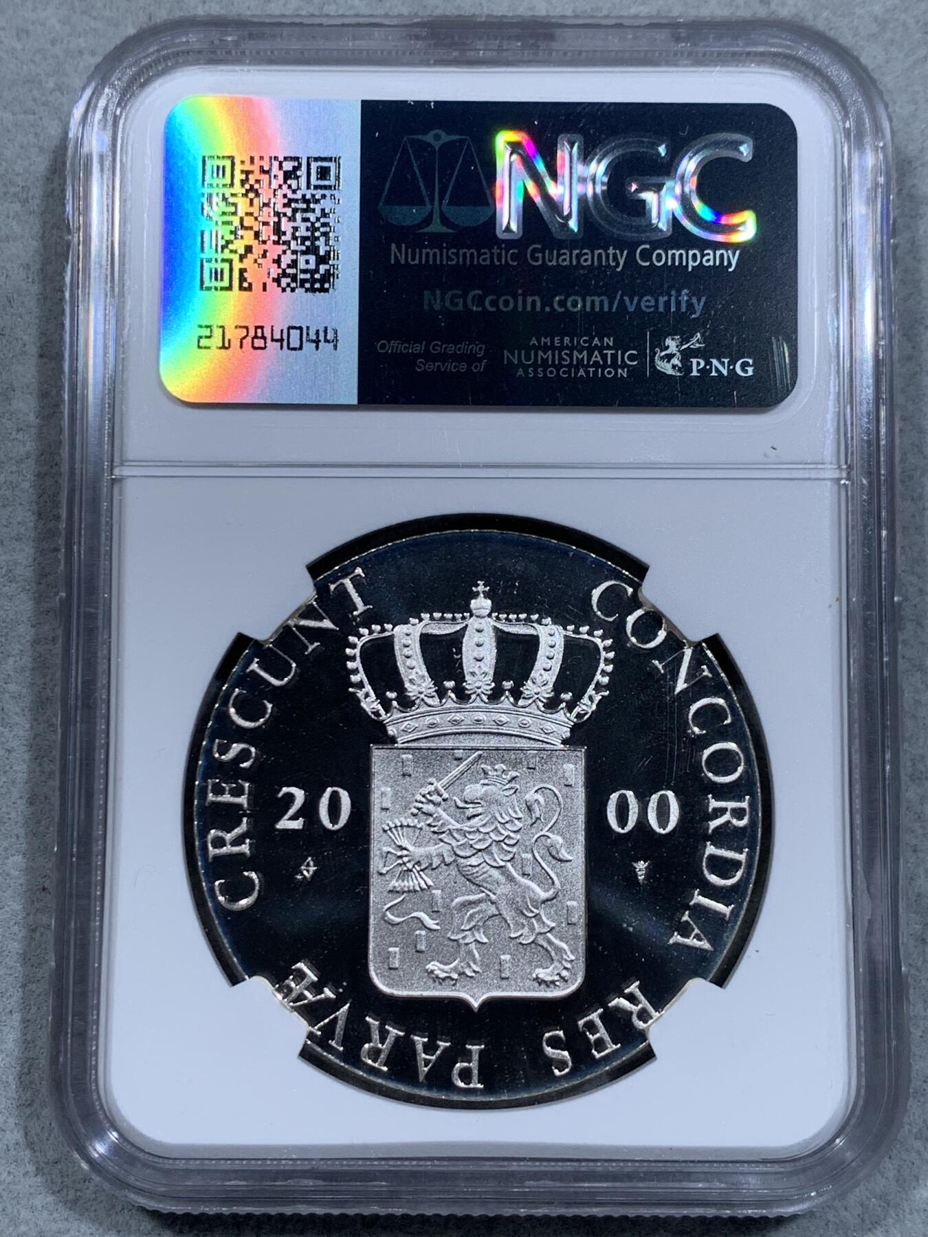 《竞宝斋》第334场 周日，周一 2场连拍 （全场包邮） NGC PF69UC 2000荷兰奥维莱赛尔持剑武士1杜卡特精制银币，唯二亚军分，更高分仅有1枚