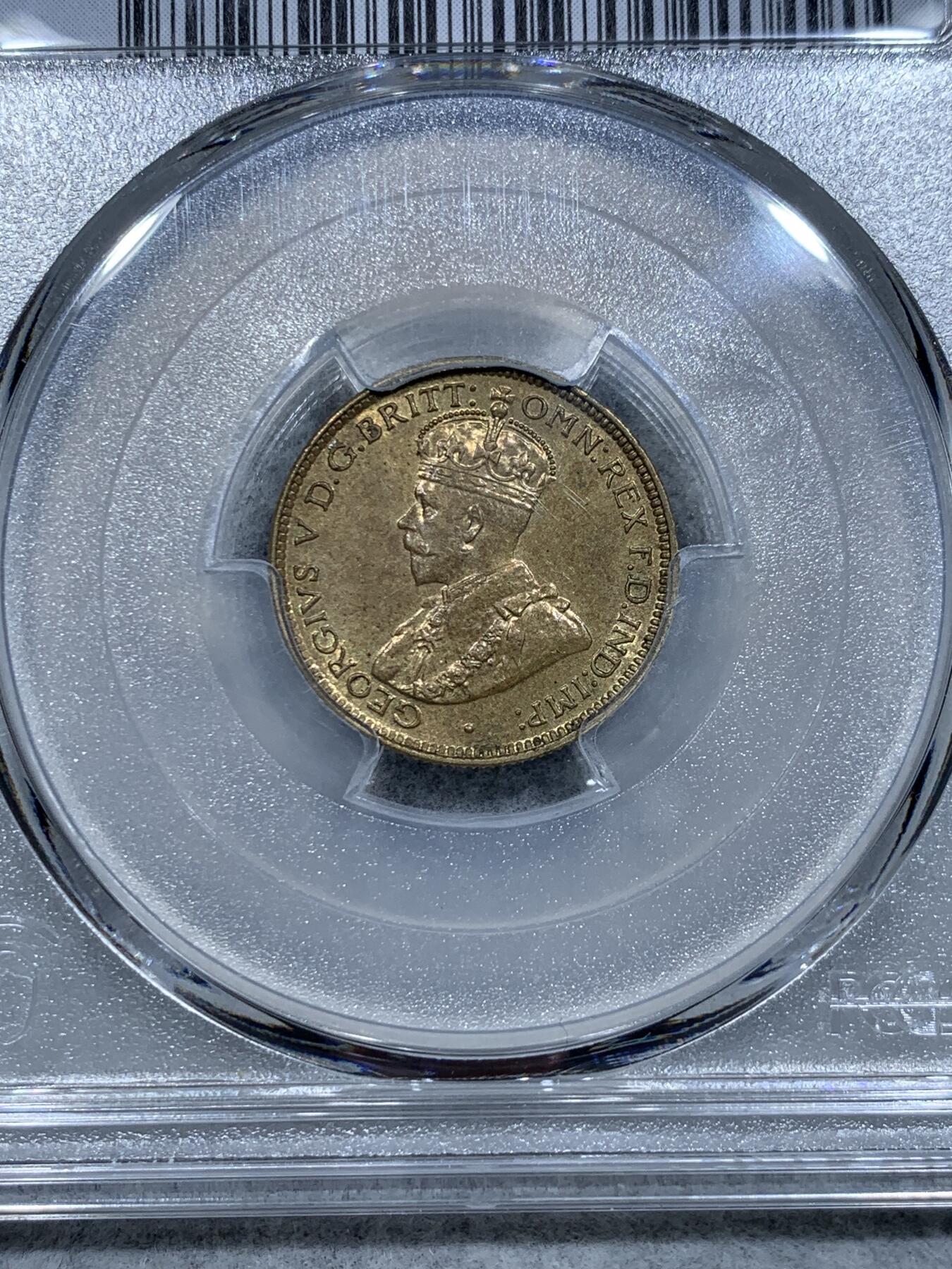 《竞宝斋》第334场 周日，周一 2场连拍 （全场包邮） PCGS SP63 英属西非1936  乔五 6便士 少见高分