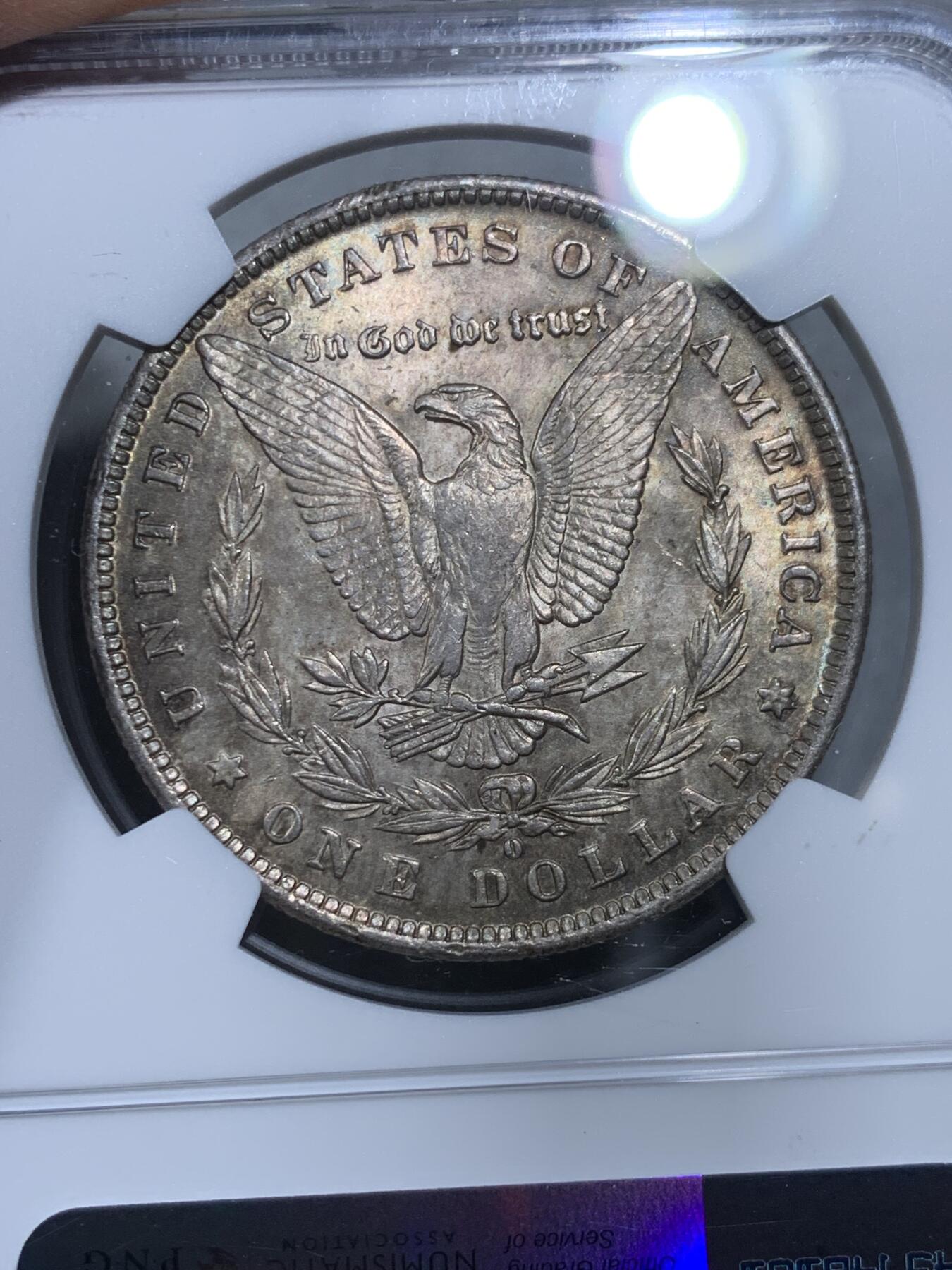 《竞宝斋》第334场 周日，周一 2场连拍 （全场包邮） NGC MS63 美国1884年O版摩根1美圆银币