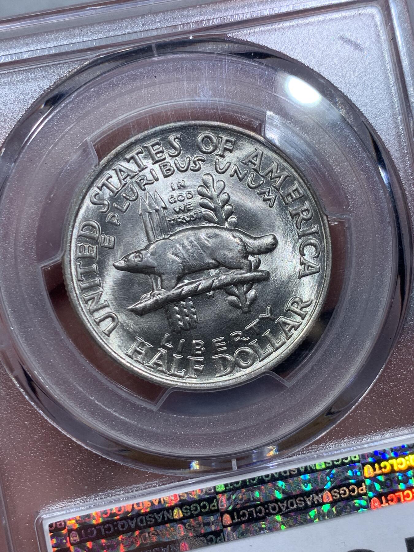 《竞宝斋》第334场 周日，周一 2场连拍 （全场包邮） PCGS MS66+ 美国1936年威斯康星州少见50分 PCGS估值315美刀