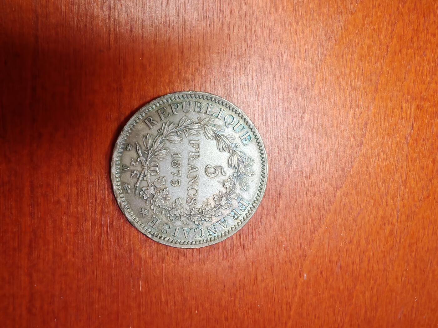 长老汇龙年精选第三十二场拍卖 1875法国大力神5法郎银币，未流通品
