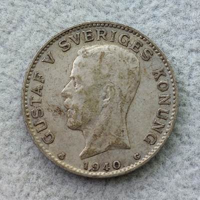 瑞典1940年古斯塔夫五世1克朗银币 - 瑞典1940年古斯塔夫五世1克朗银币