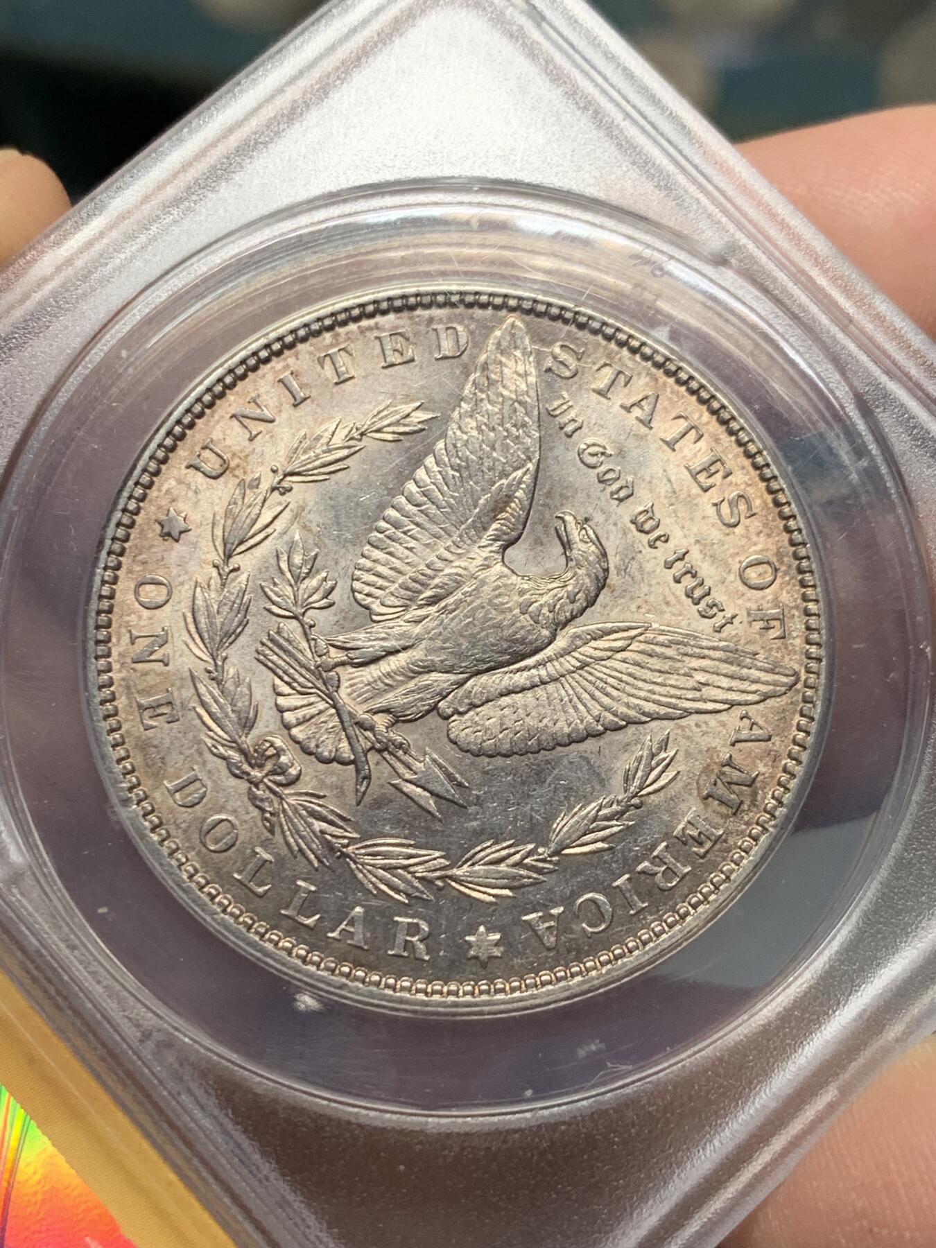 《竞宝斋》第334场 周日，周一 2场连拍 （全场包邮） ANACS MS63 美国1886年小版别 VAM-4A摩根银币