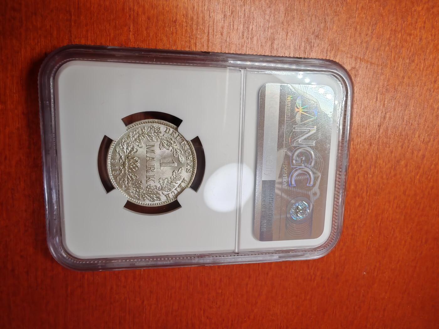 长老汇龙年精选第三十二场拍卖 1915D德国1马克银币，NGC MS65