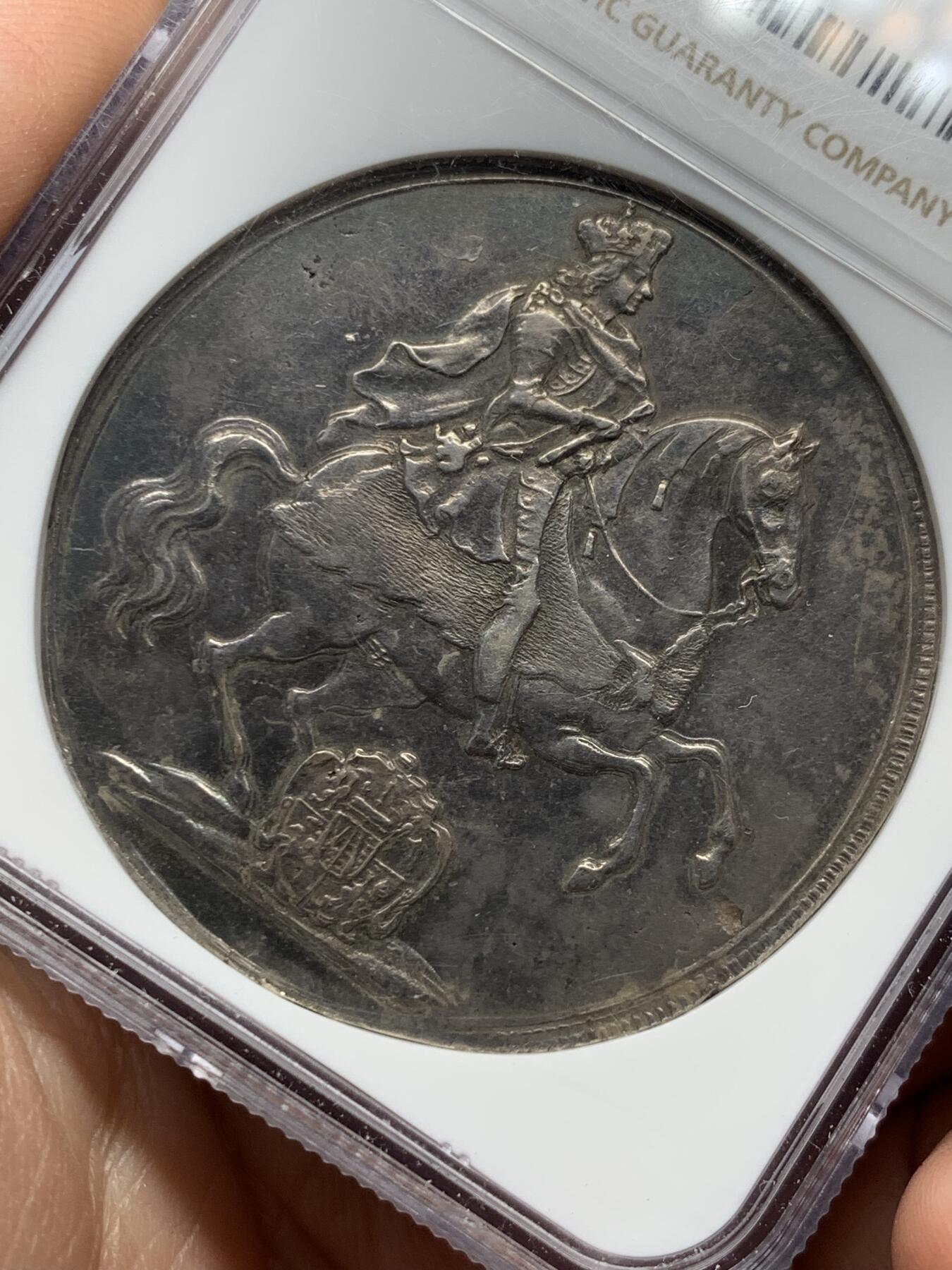 《竞宝斋》第334场 周日，周一 2场连拍 （全场包邮） NGC XFD 德国1711萨克森州弗雷德里克·奥古斯都一世1泰勒银币