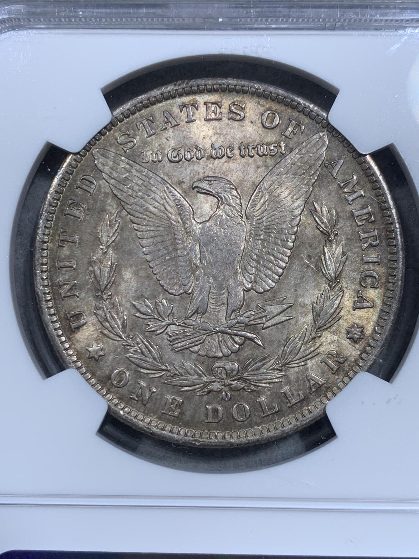 《竞宝斋》第334场 周日，周一 2场连拍 （全场包邮） NGC MS63 美国1884年O版摩根1美圆银币