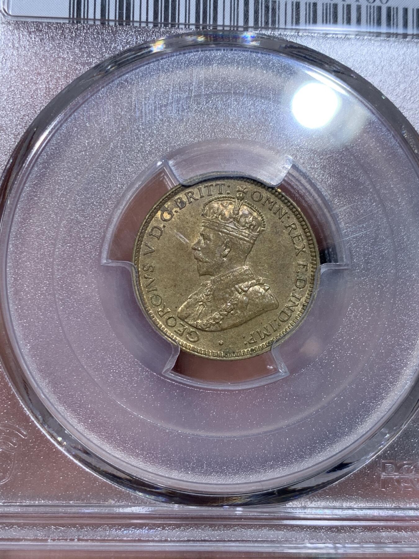 《竞宝斋》第334场 周日，周一 2场连拍 （全场包邮） PCGS SP63 英属西非1936  乔五 6便士 少见高分