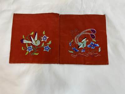 老绣枕头顶一对，品相如图，108包快递 - 老绣枕头顶一对，品相如图，108包快递