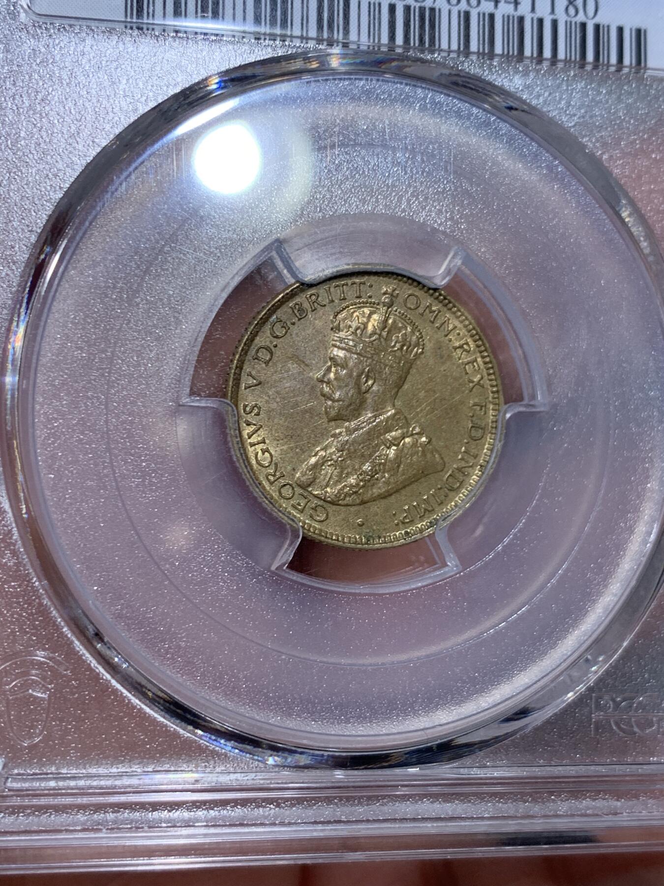 《竞宝斋》第334场 周日，周一 2场连拍 （全场包邮） PCGS SP63 英属西非1936  乔五 6便士 少见高分