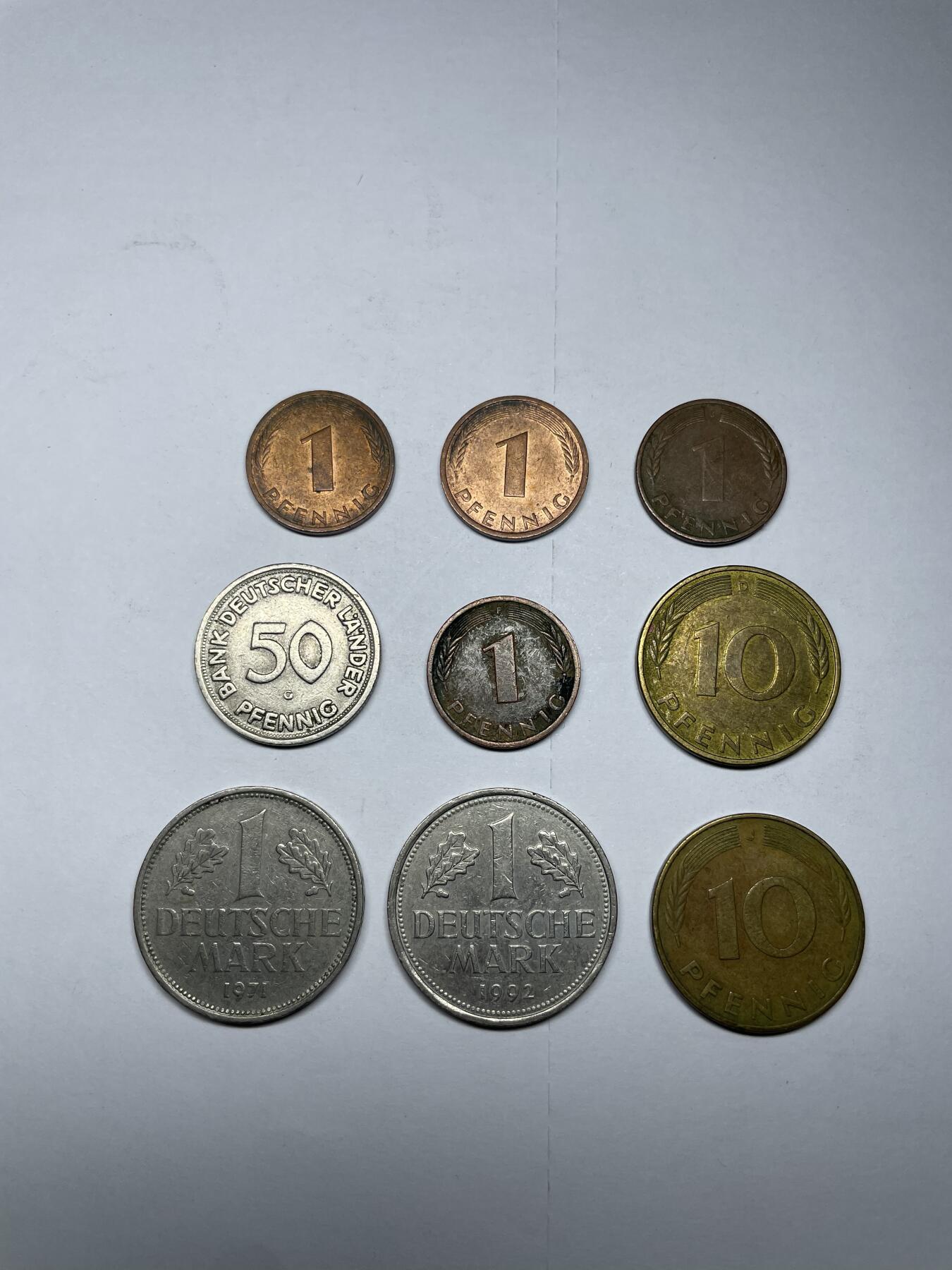 每日一拍，2024年集古藏今外币拍卖第十八期-第9场—（总第179拍），可以寄存60天，满160元包邮。 德国各面值9枚