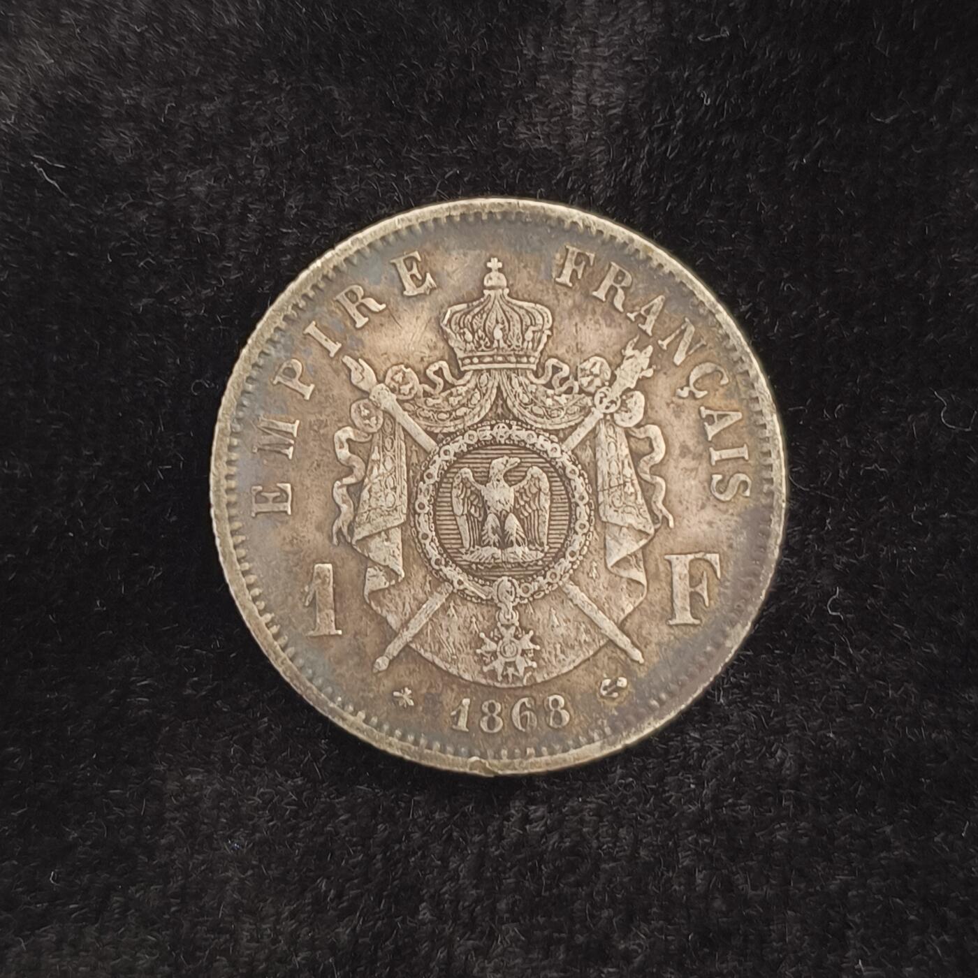 Krab外币市集Vol.2 法国拿破仑三世1868年1法郎银币