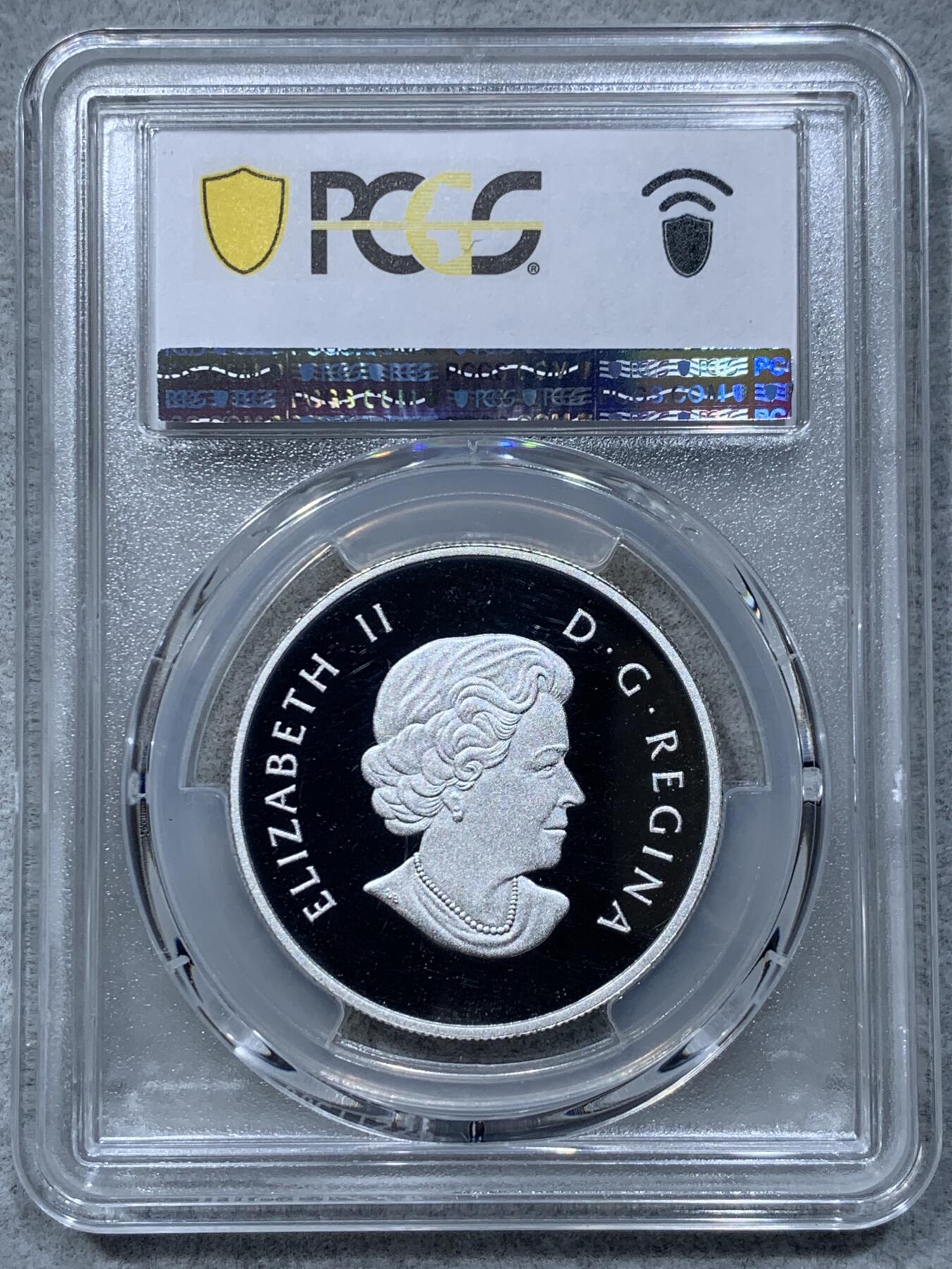 《竞宝斋》第334场 周日，周一 2场连拍 （全场包邮） PCGS PR69DCAM 加拿大2016年联邦盾徽25加元精制纪念银币（克重1盎司，999纯银，限量5985枚，盒证齐全）