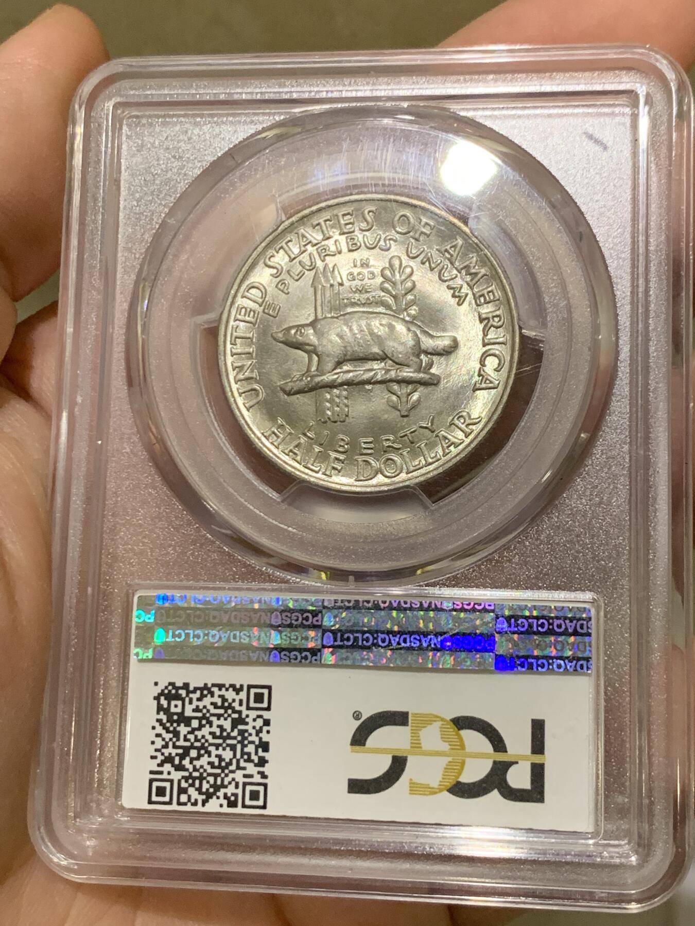 《竞宝斋》第334场 周日，周一 2场连拍 （全场包邮） PCGS MS66+ 美国1936年威斯康星州少见50分 PCGS估值315美刀