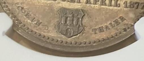 NGC评级MS64唯一冠军分德国腓特烈 1877年 普鲁士王国弗里德里希精制镜面深浮雕 面值一泰勒银币完全未使用品